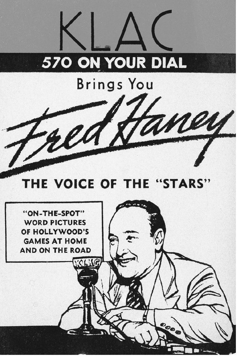 Before taking over as manager, Fred Haney was a sports broadcaster and “Voice of the Stars.” Photo via Richard Beverage Collection, The Hollywood Stars .