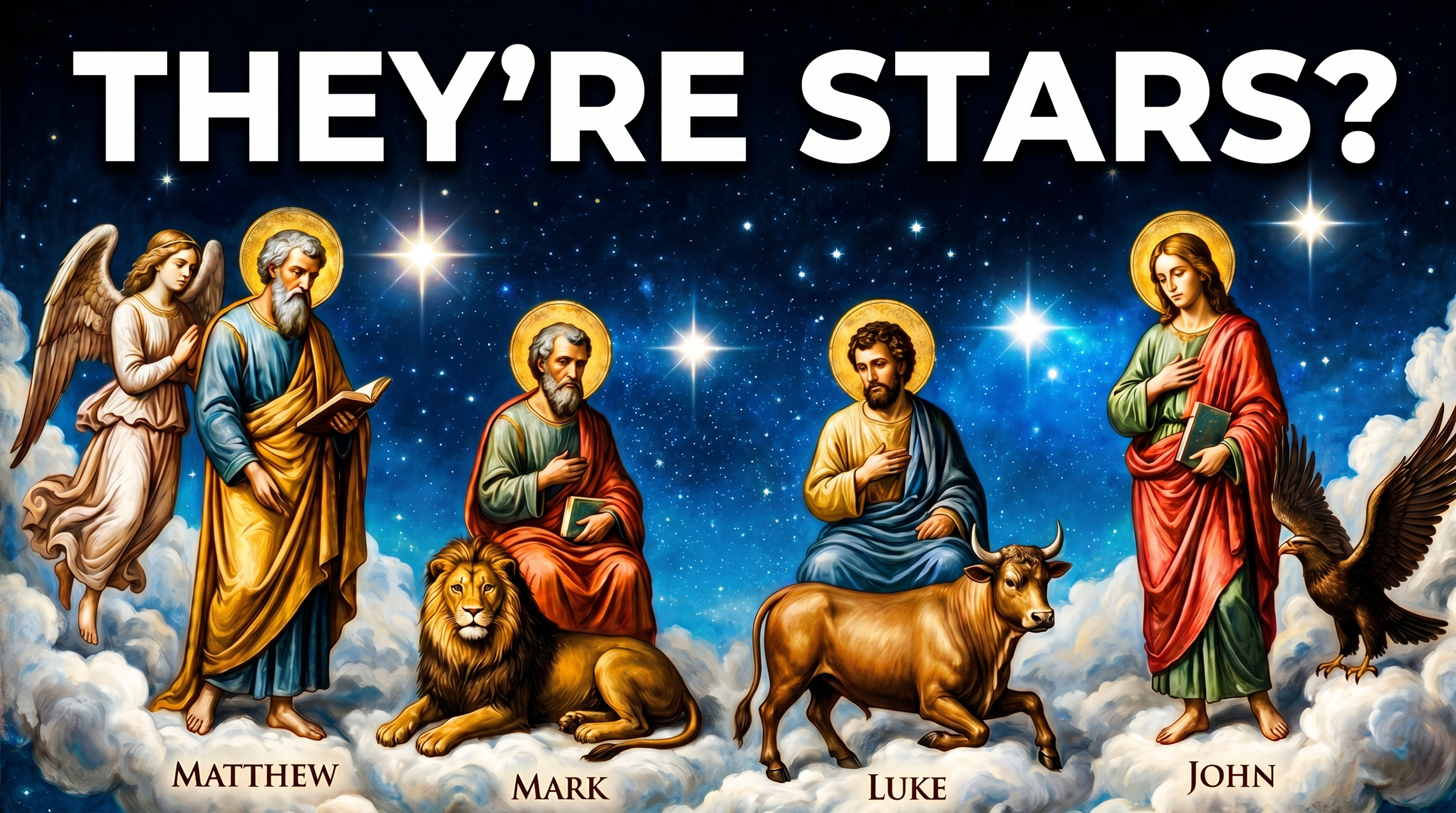 The Four Evangelists, Four Horsemen and the Sphinx Encode The Royal Stars