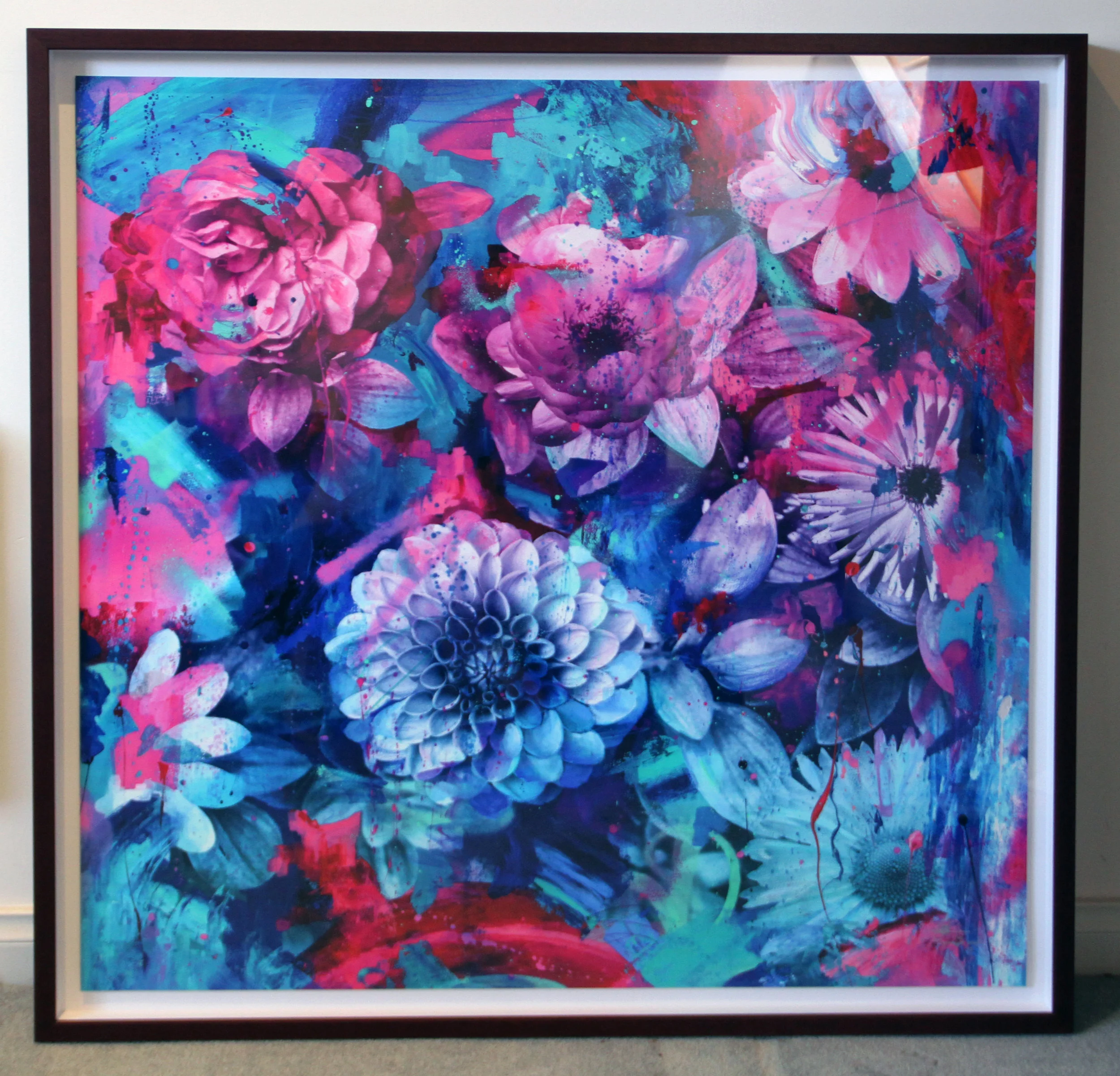 Flowers, sunset