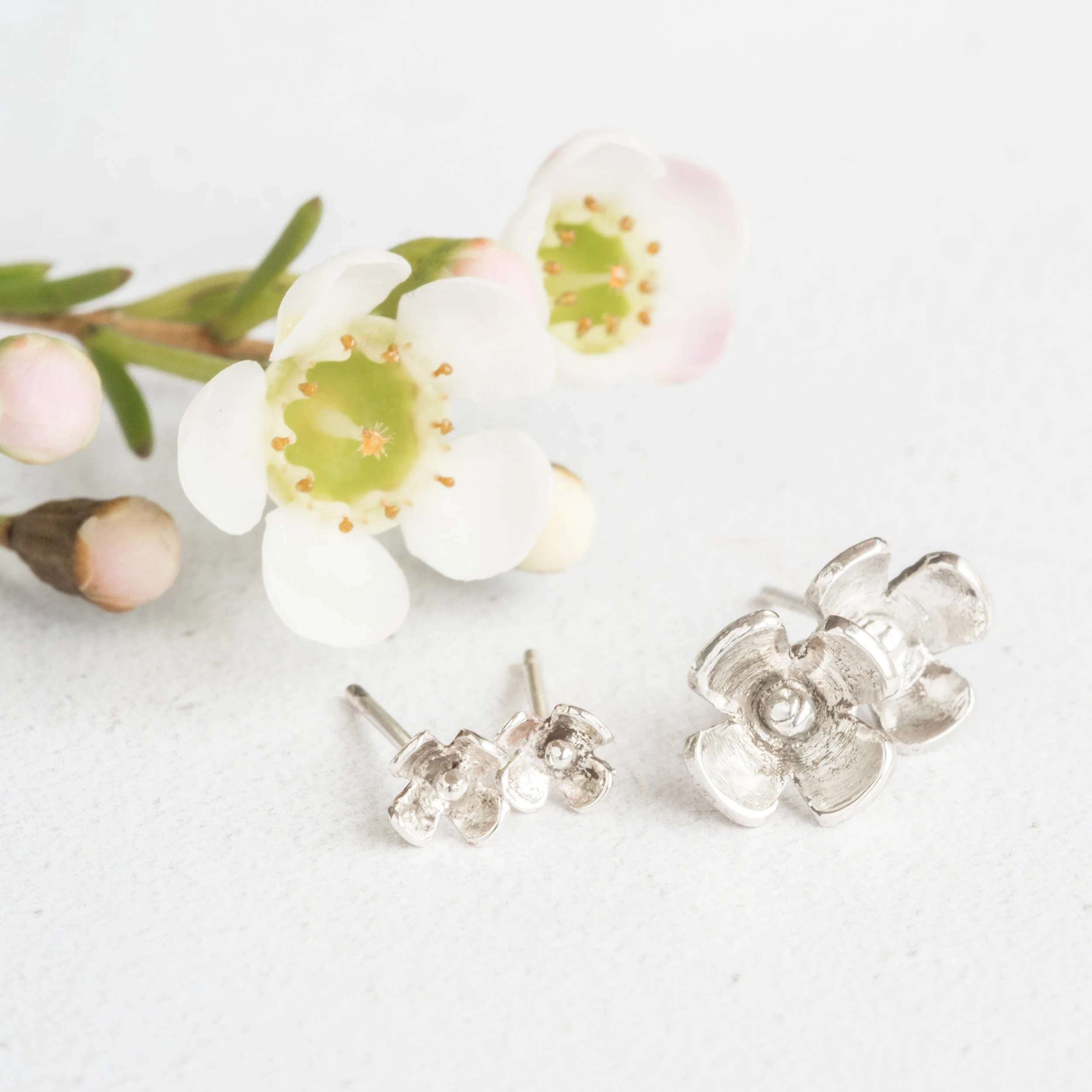 Blossom Silver Stud Earrings