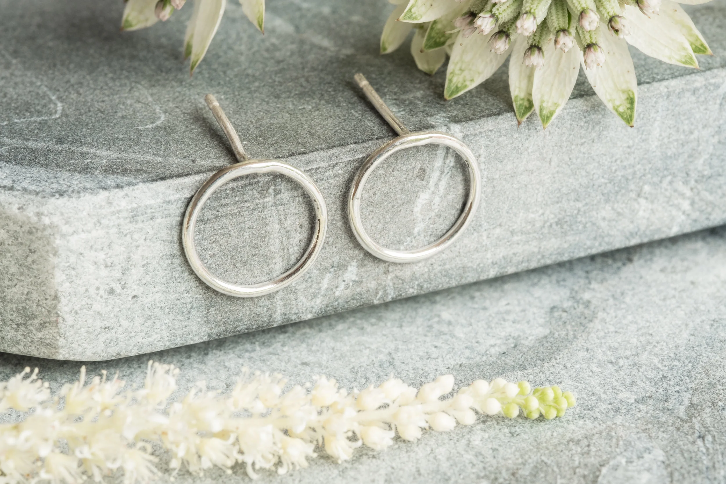 Mini Lunar Silver Stud Earrings
