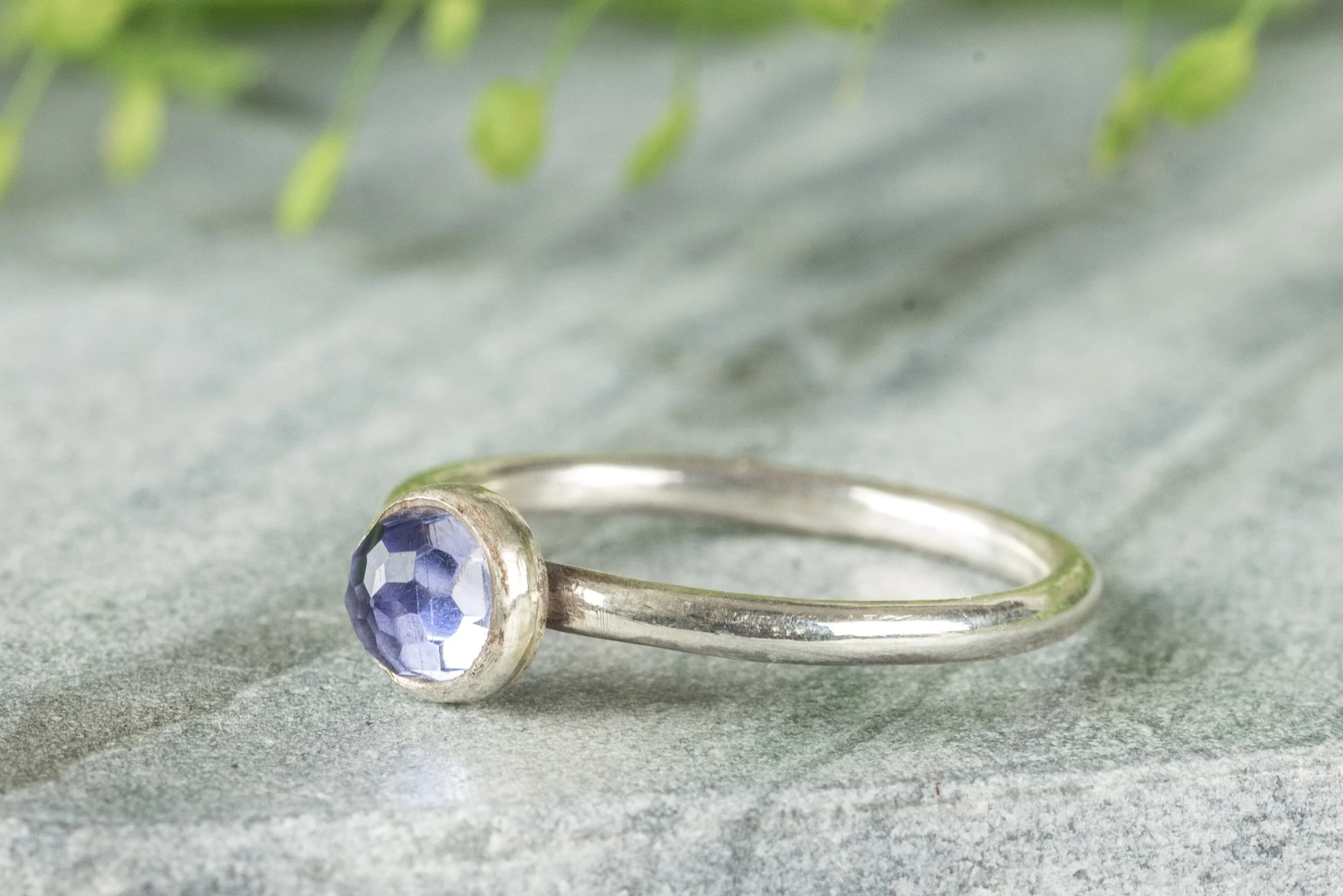 Iolite Gemstone Silver Ring