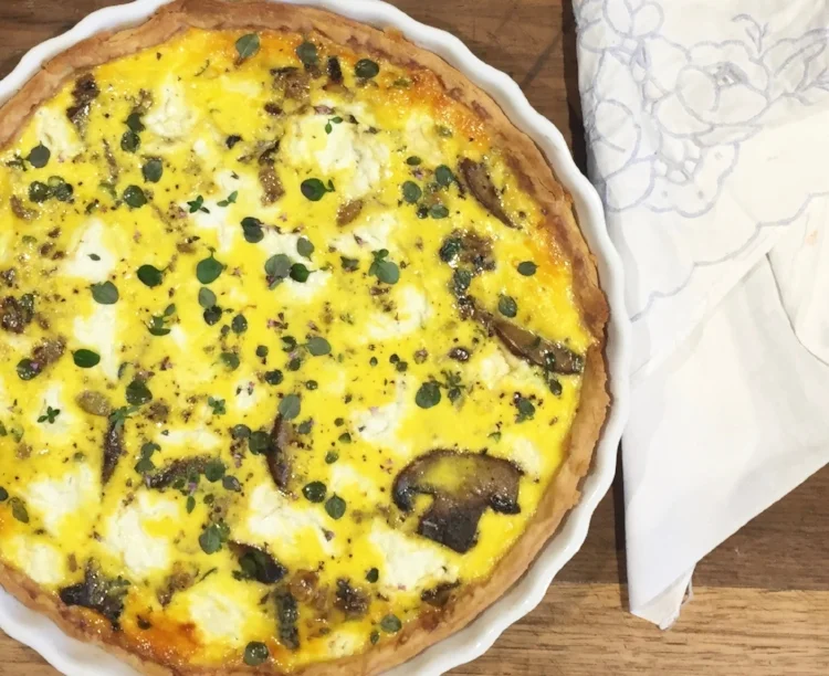 I promise that is the real colour of the tart - made with my chooks' eggs. They free-range in our paddocks.