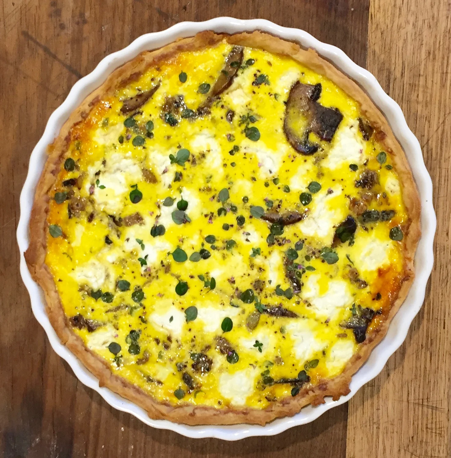 Mushroom and Curdy Tart - our latest invention