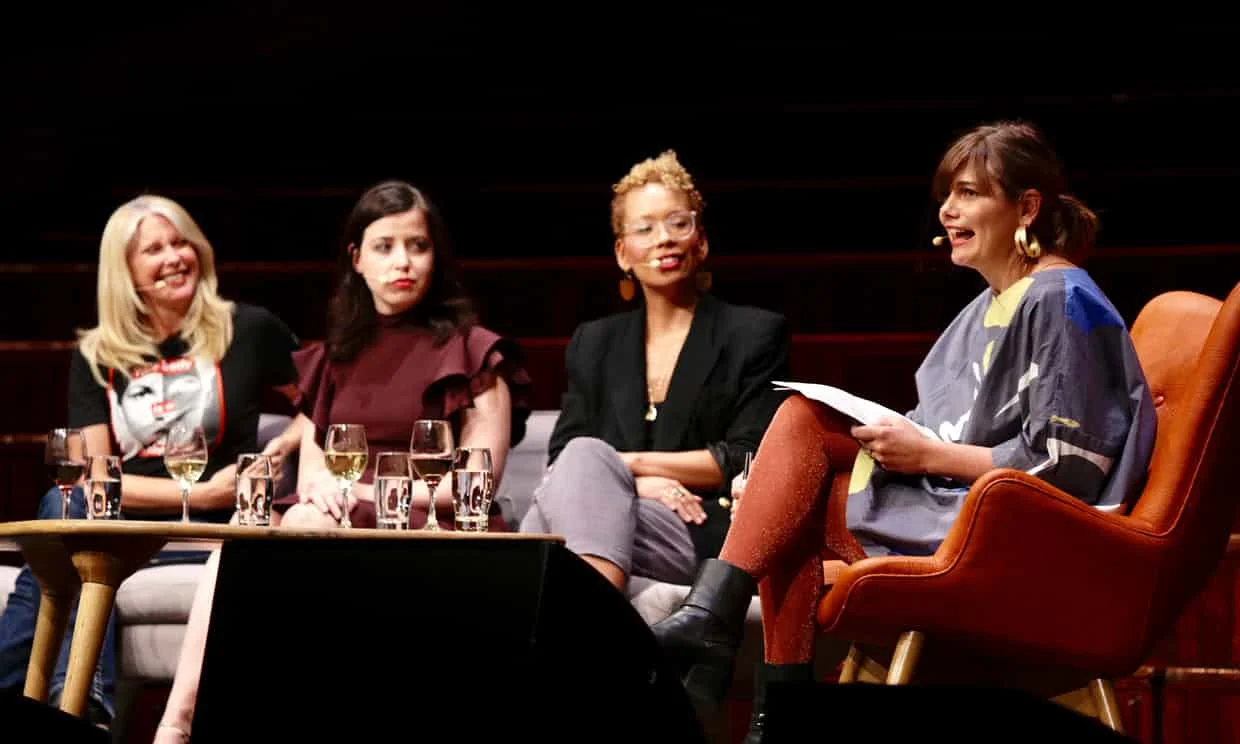 Tracey Spicer, Irin Carmen, Jenna Wortham and Sophie Black leading their panel discussion 'This is not a moment, it's a movement' at the 2018 Sydney Writers' Festival. 