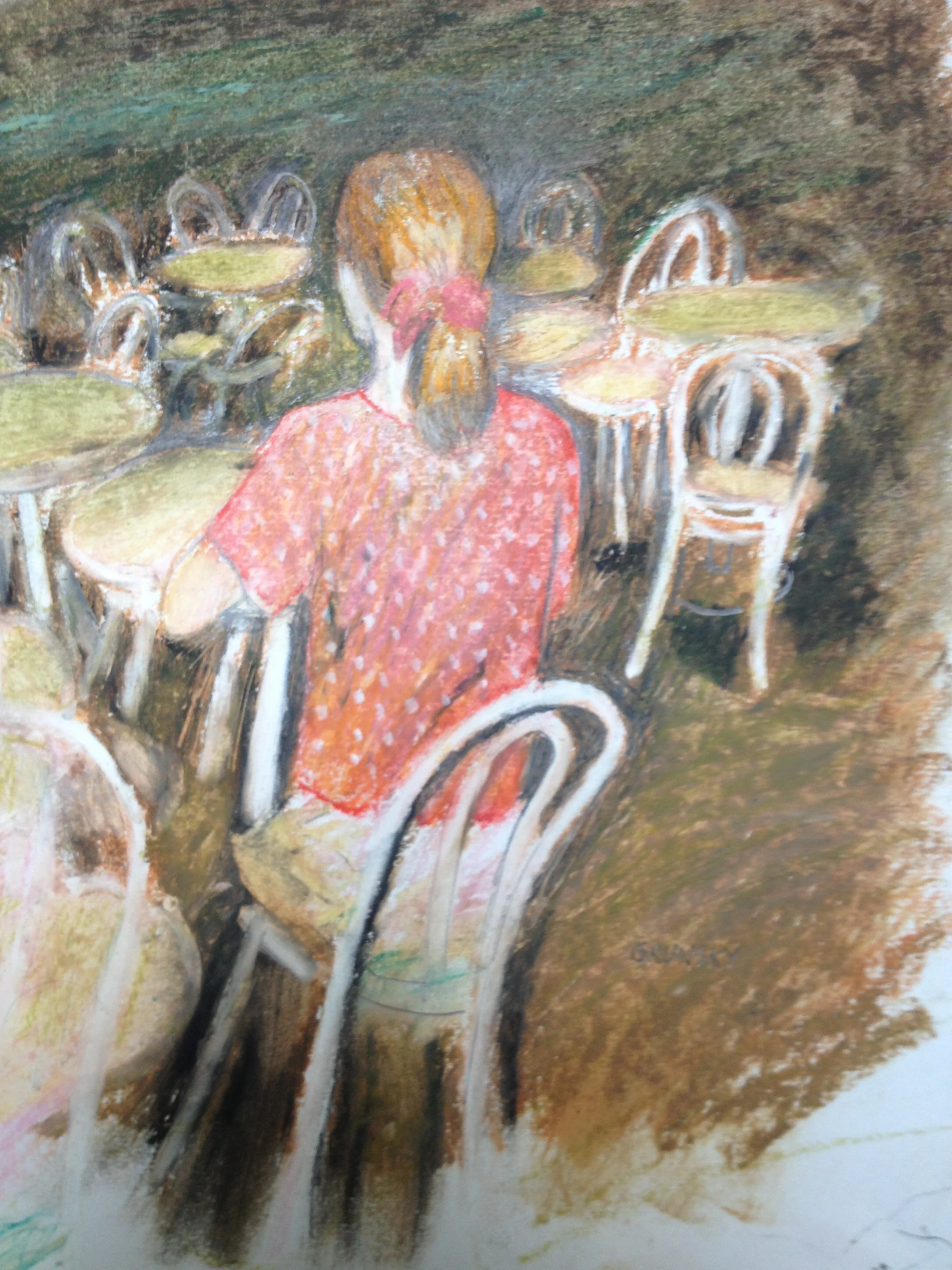 Girl In Garden Café