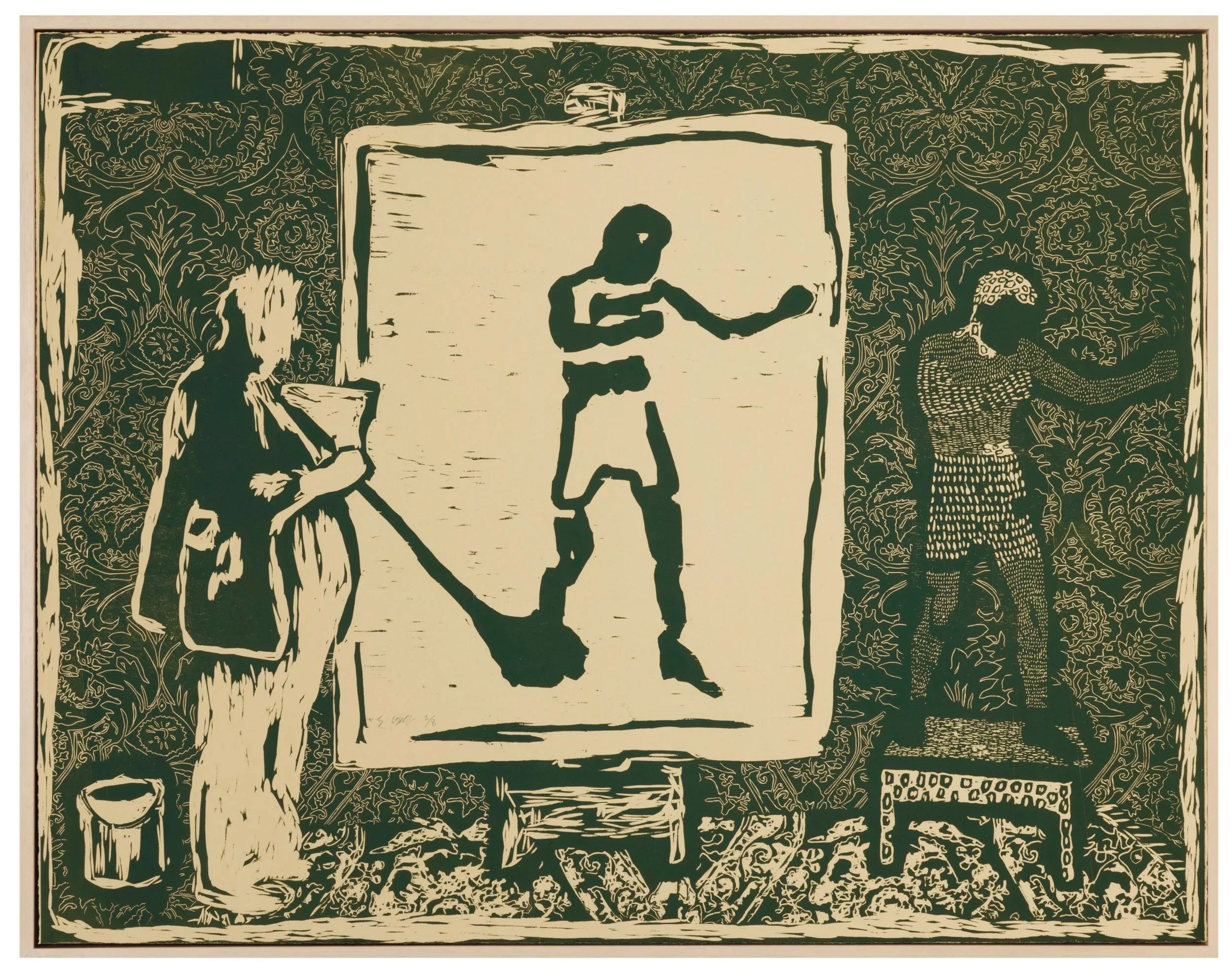 Man Painting Boxer With A Mop