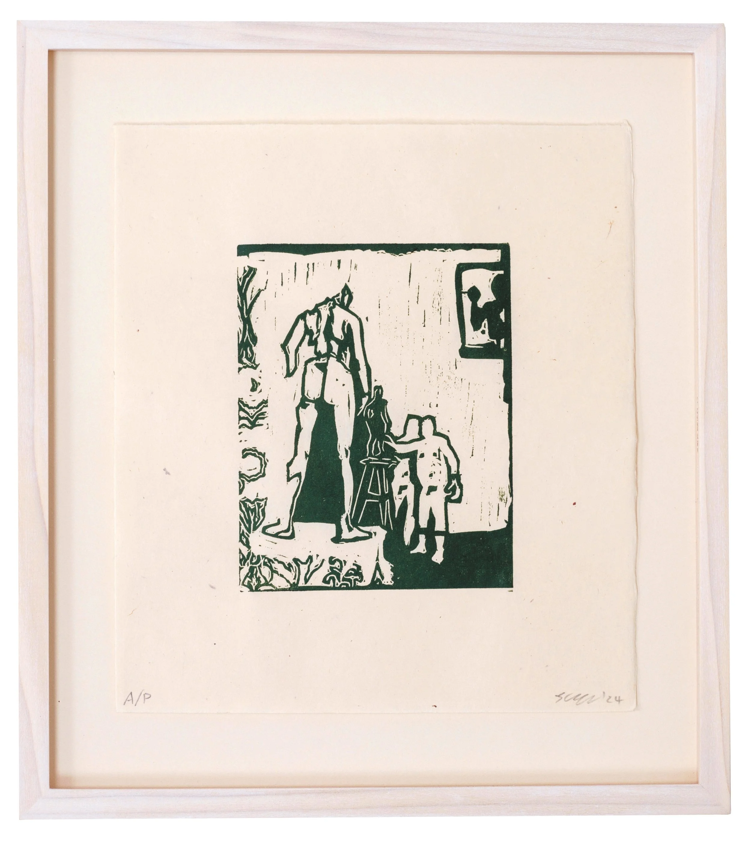 Two Men Drawing A Woman Study