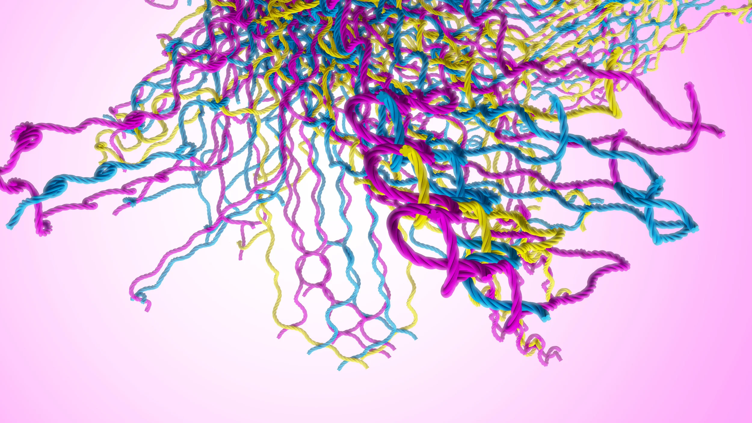 entangled threads showing the high diversity of knots