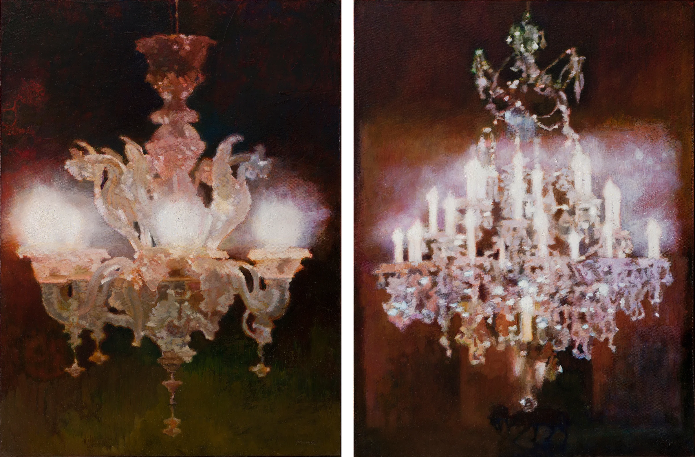 Chandeliers / 24x40in / oil /2012
