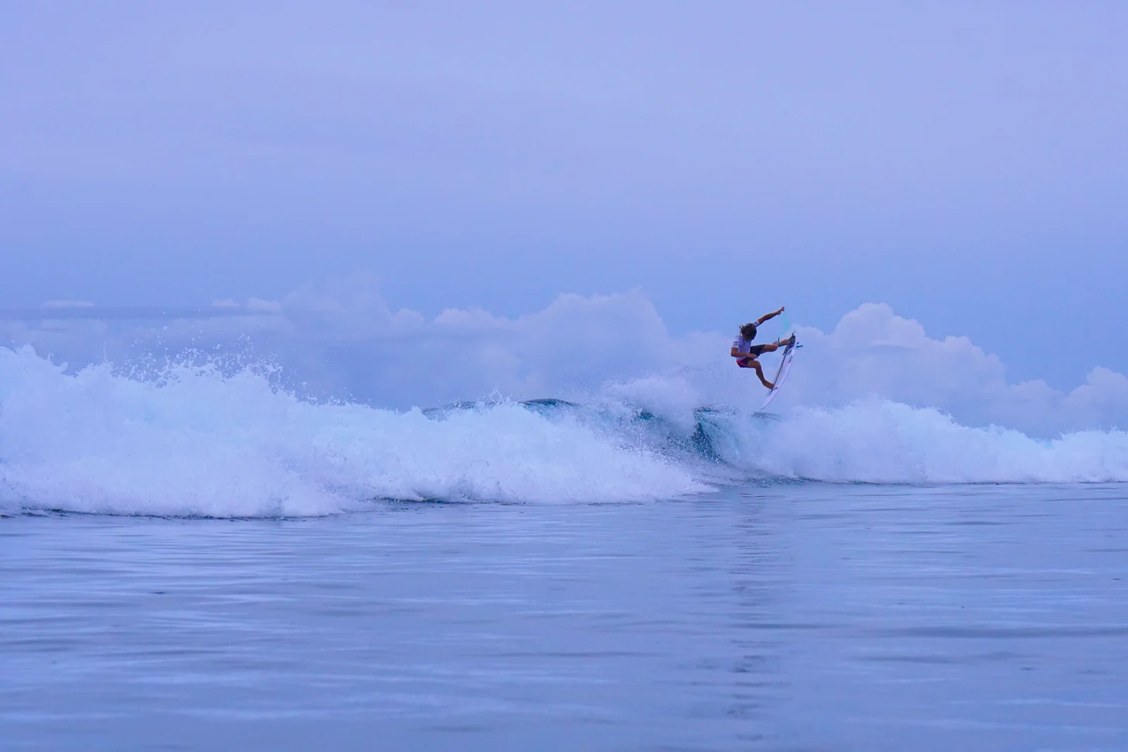 2017 National Champion, Philmar Alipayo doing his contest winning aerial 360 against Piso Alcala during the finals of 2017 Siargao Surfing Cup, PSCT's first leg.