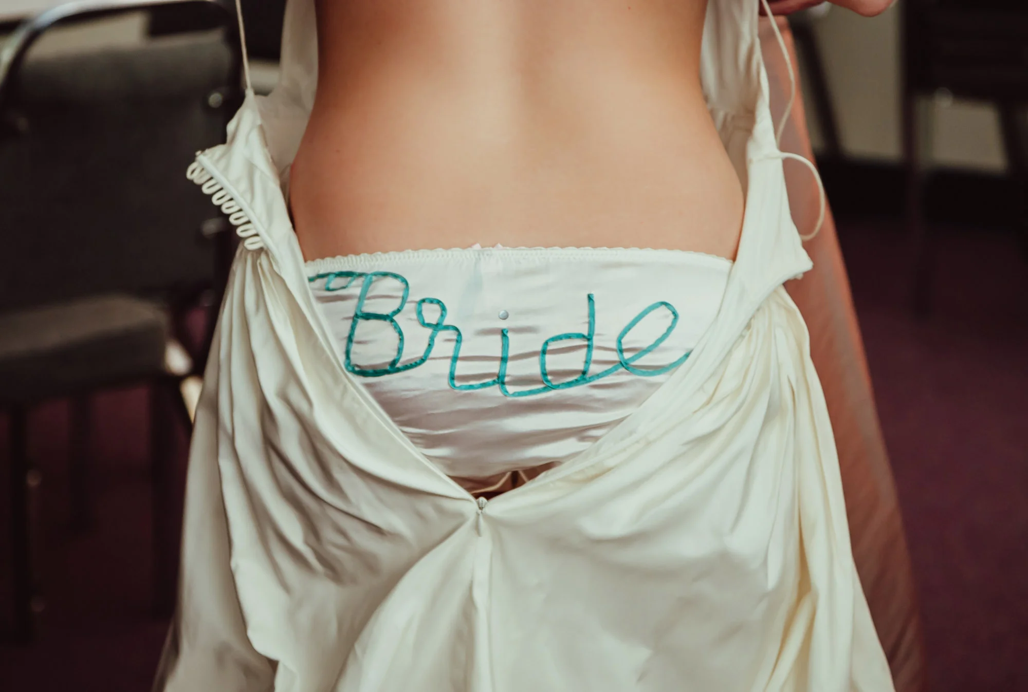 bride wearing panites with bride on them.jpg