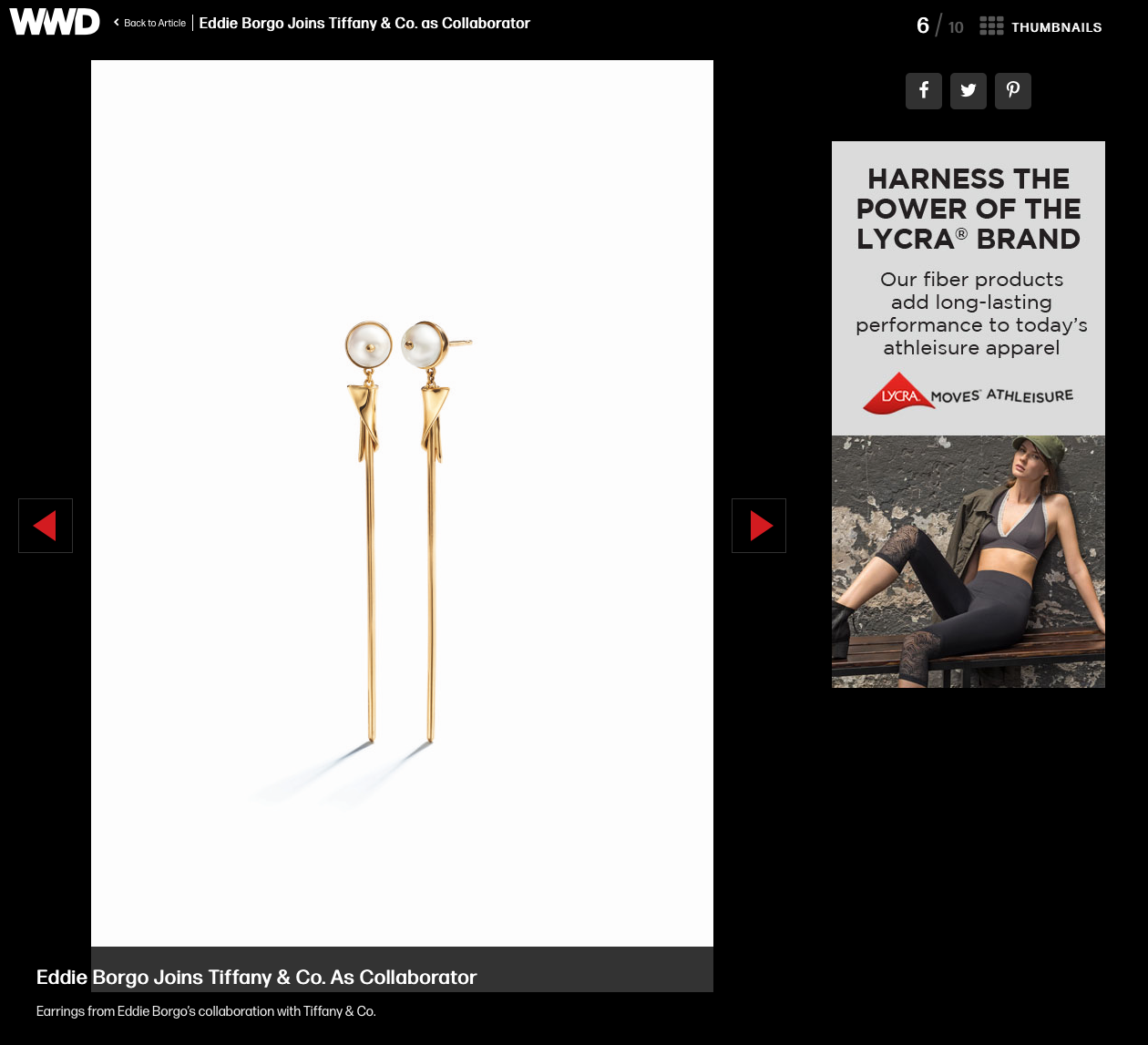 Production Earrings as featured by WWD