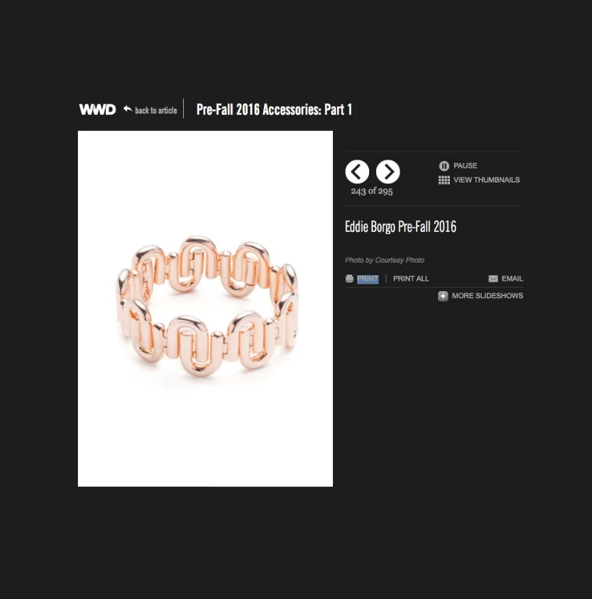 Interlocking Bracelet as featured in WWD