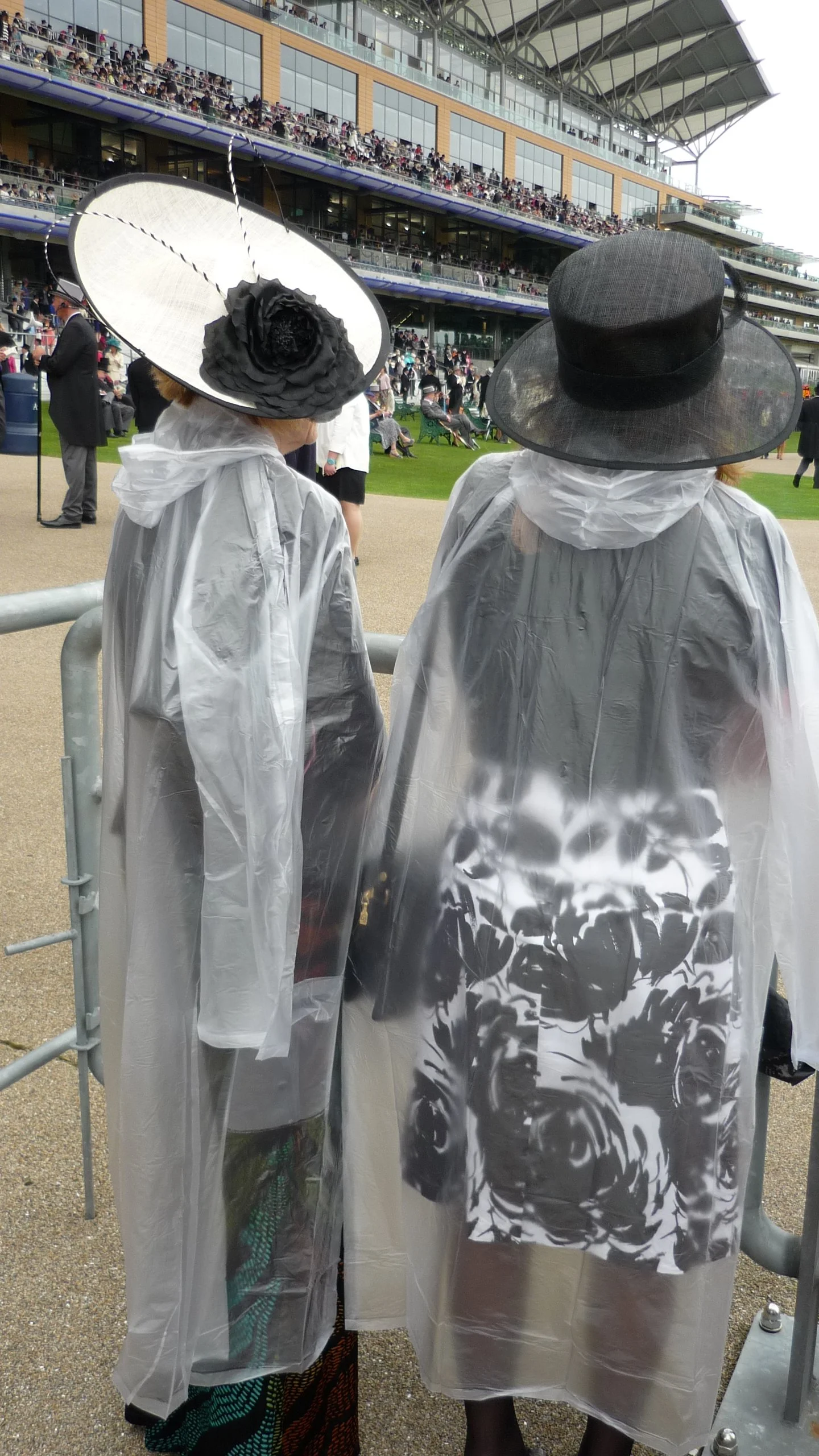 Ladies with Raincoats - Royal Ascot Racecourse.JPG