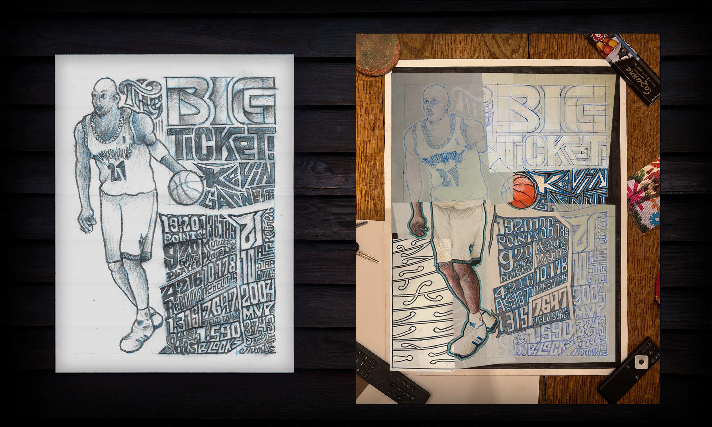 Sketch & Process of "The Big Ticket"