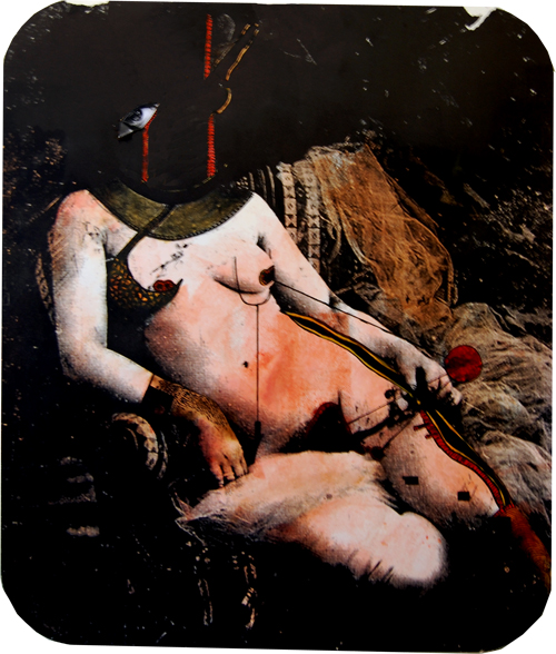 Danae, Lithograph with hand tinting