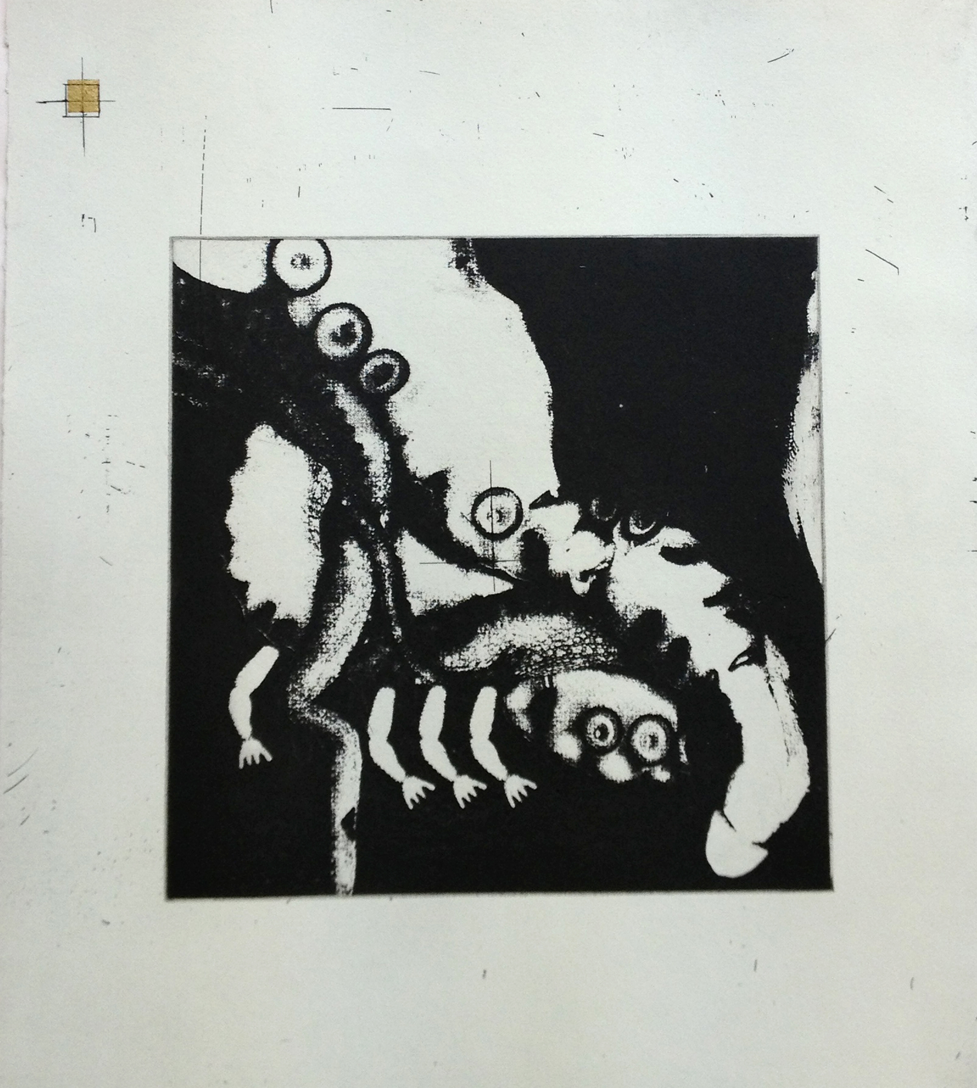 Cardia, Etching with golf leaf