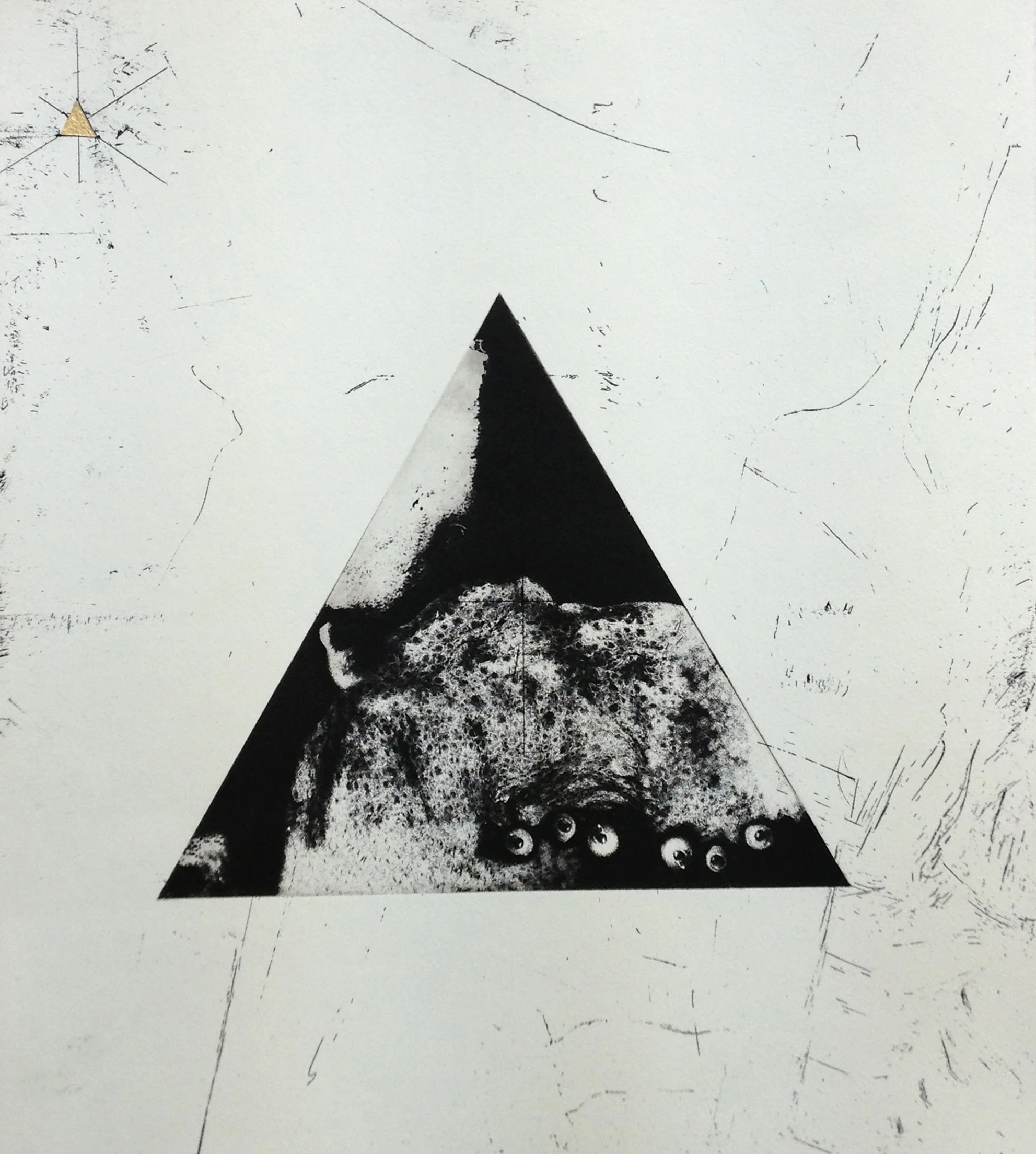 Fenestra, Etching with golf leaf