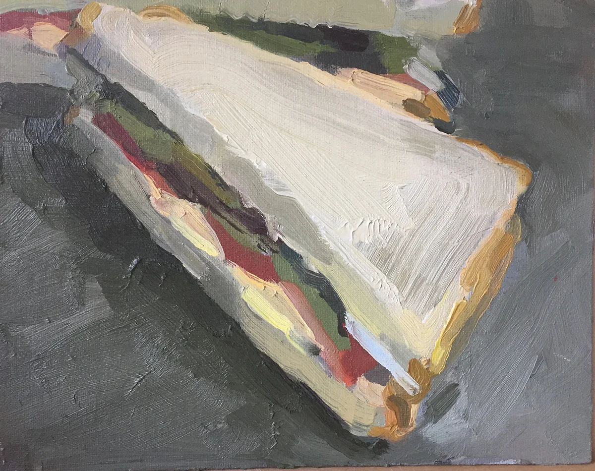 Sandwich, 2017. Oil on Board