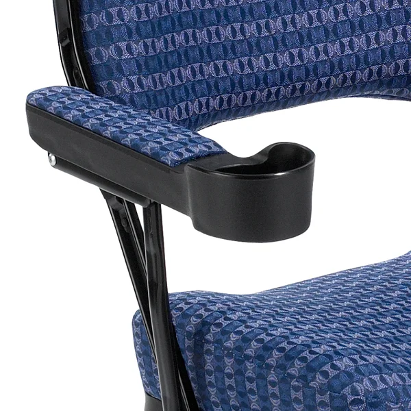Cup Holder Upholstered Arm Add convenience, comfort and personal space with our cup holder poly arms. For two arm chairs, you can mix and match arm styles - one cup holder arm and one standard or waterfall arm. Available on models: 3000, 4000, Contour, Club, VIP Click photo to enlarge