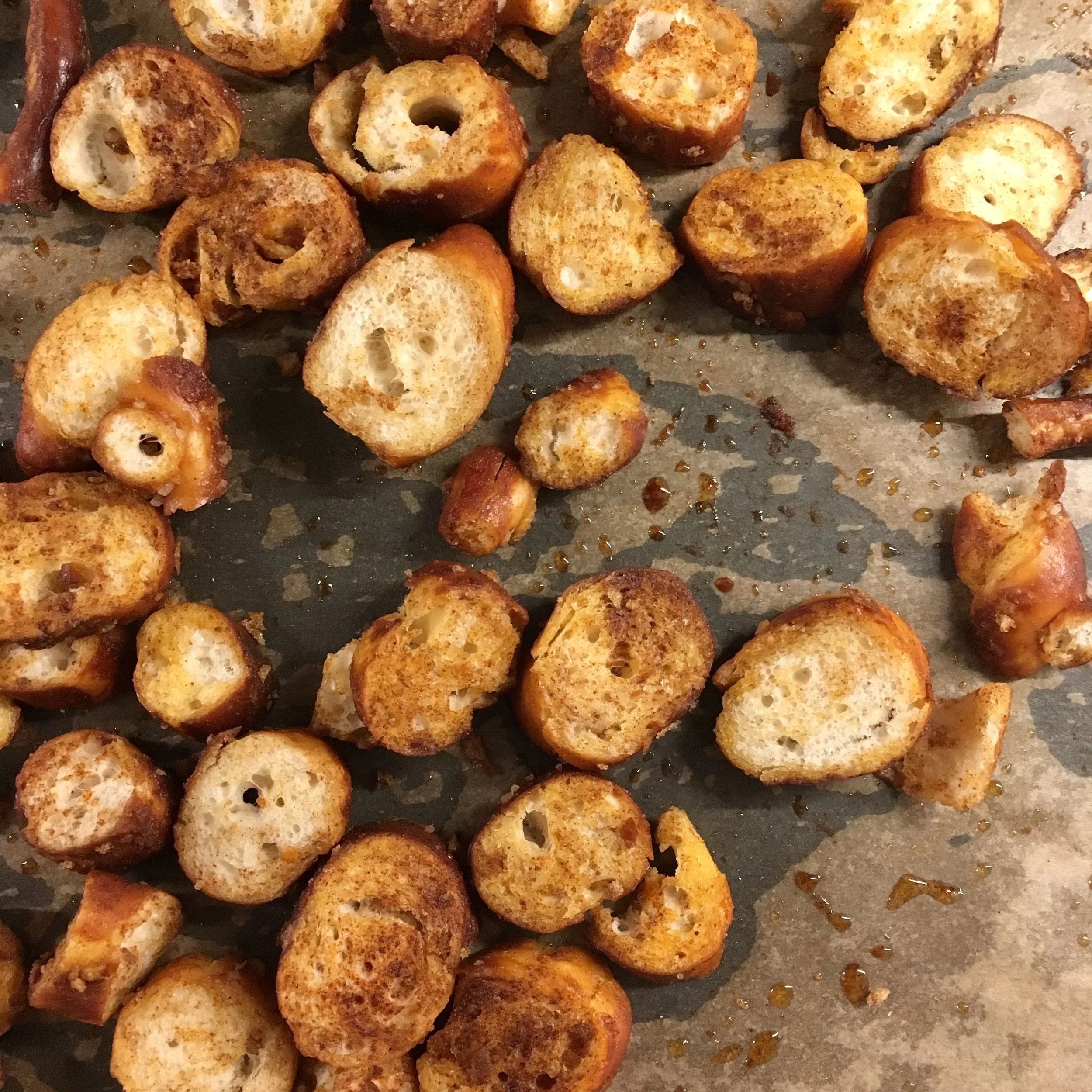 I will never throw away pretzels. This is simply addictive. I let them cool and had them for a late evening snack.