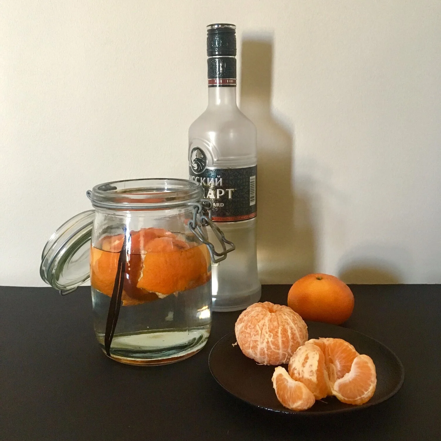 clementine peel and vanilla vodka