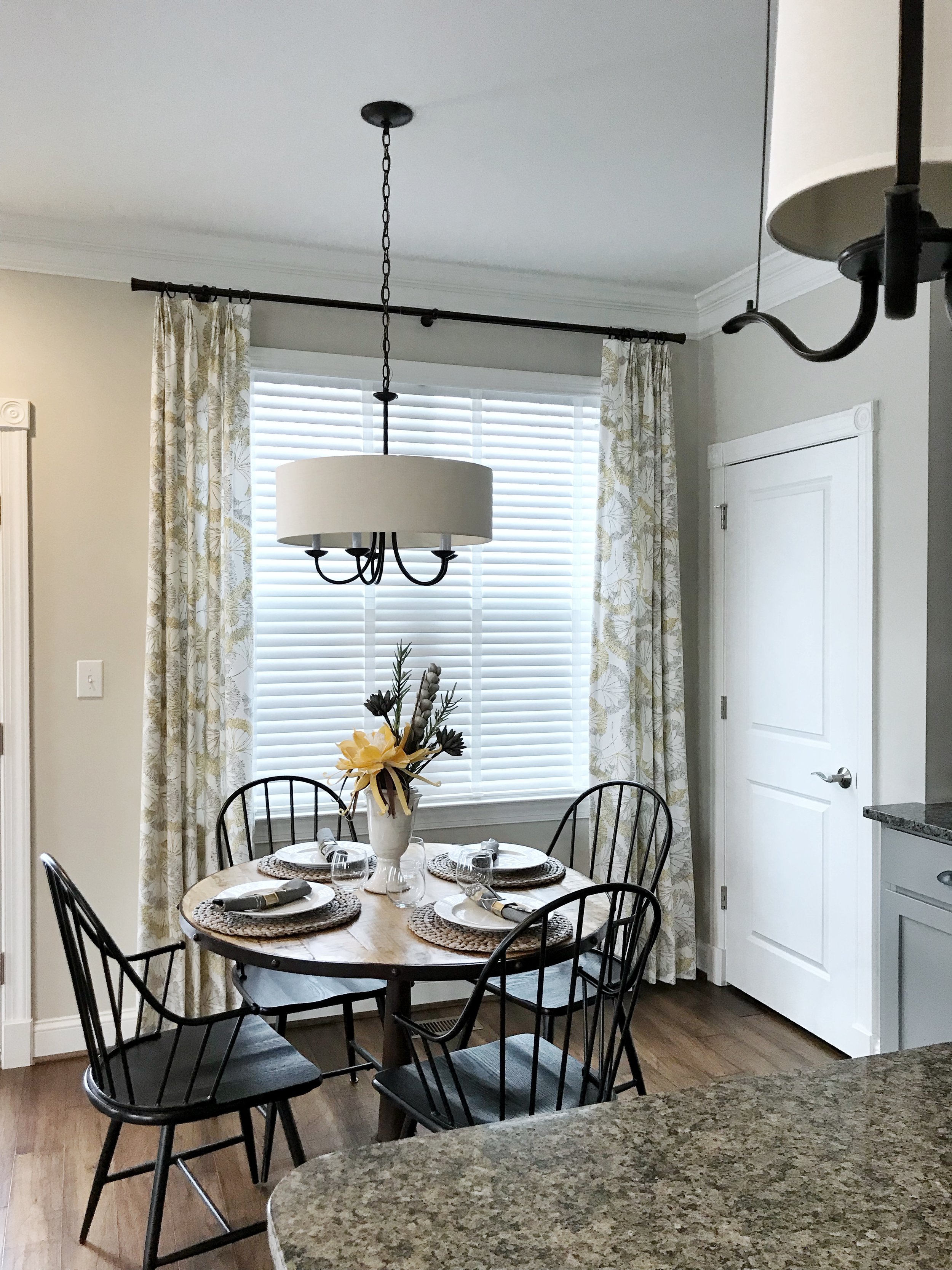 3rdGenBlinds white custom window blinds by kitchen table&nbsp;