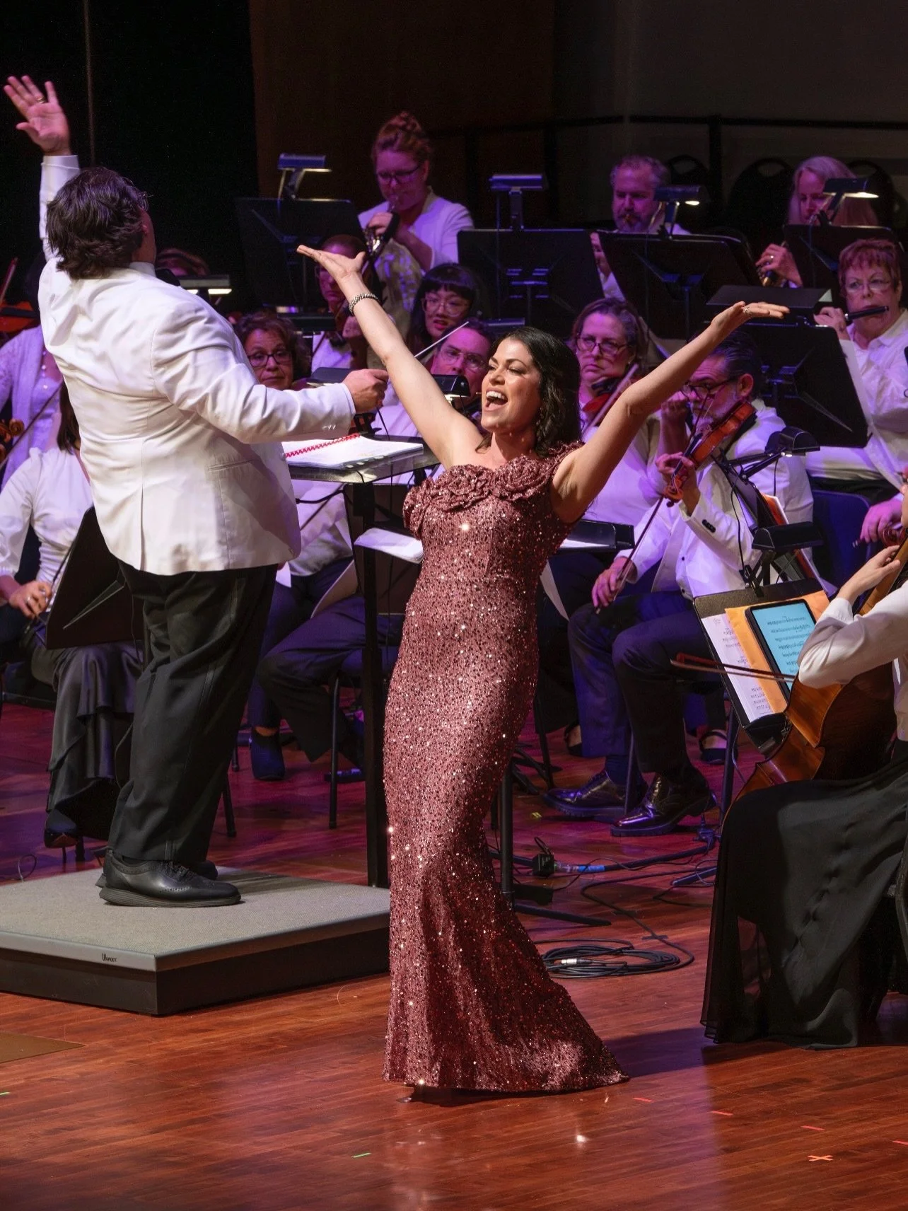 I don&rsquo;t think I had fun with this one 🤪😆 Finally posting NYE Gala photos, better late than never! So fun to sing musical theater! 🎶❤️✨

#operasingersofinstagram #soprano #rodgersandhammerstein #orchestra #sparkle
