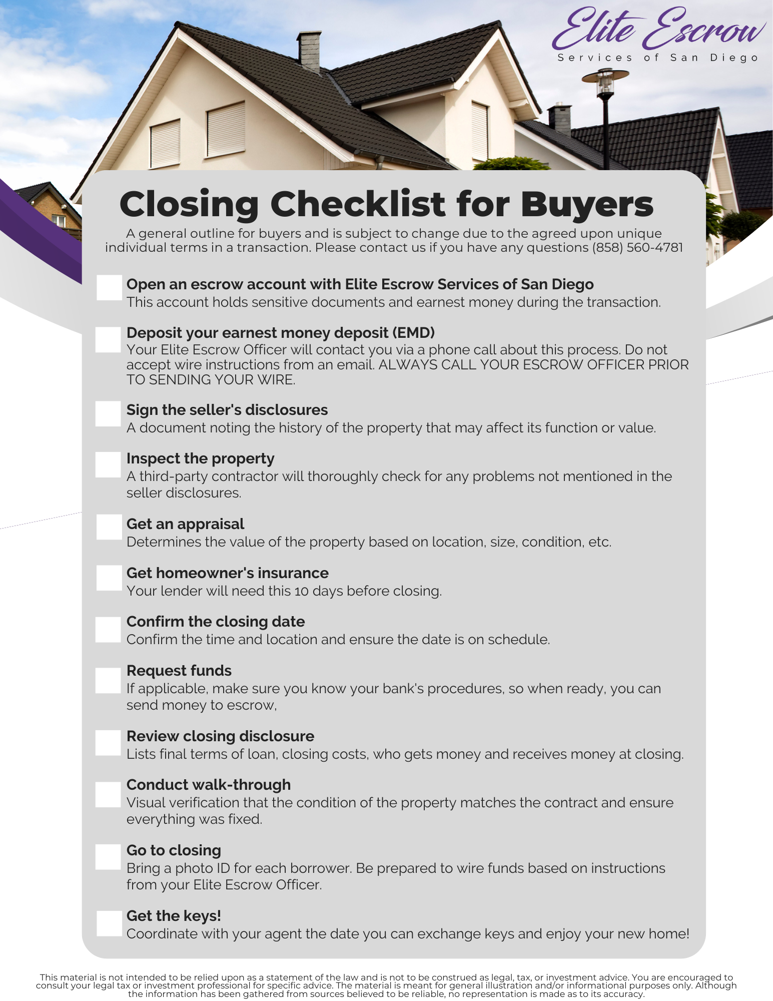 Closing Checklist: Buyers
