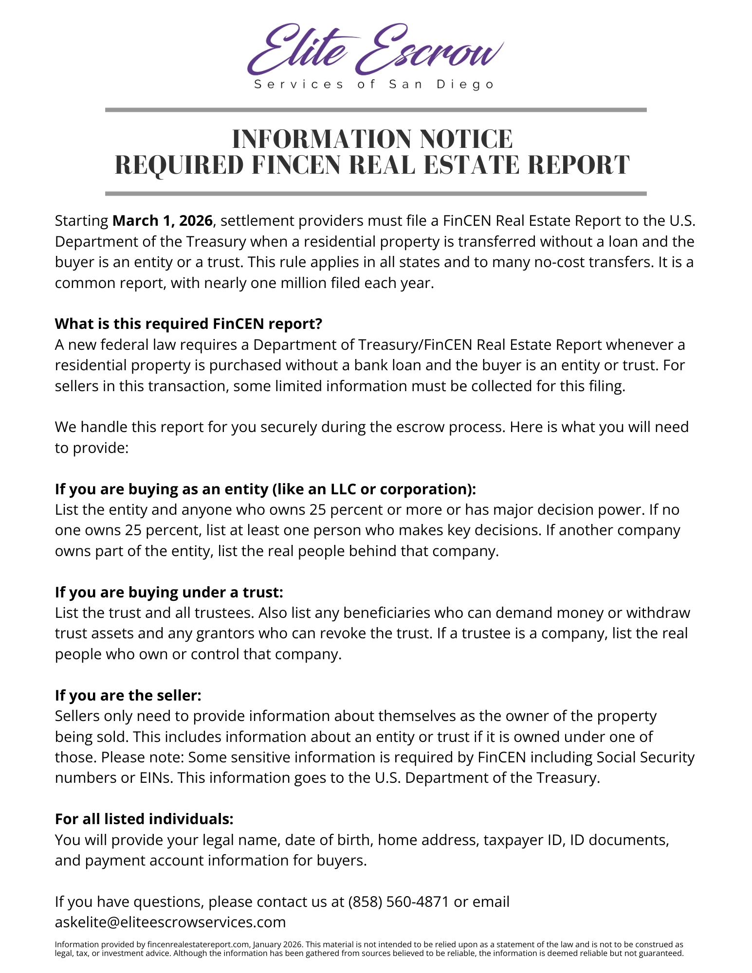 FinCEN Real Estate Report