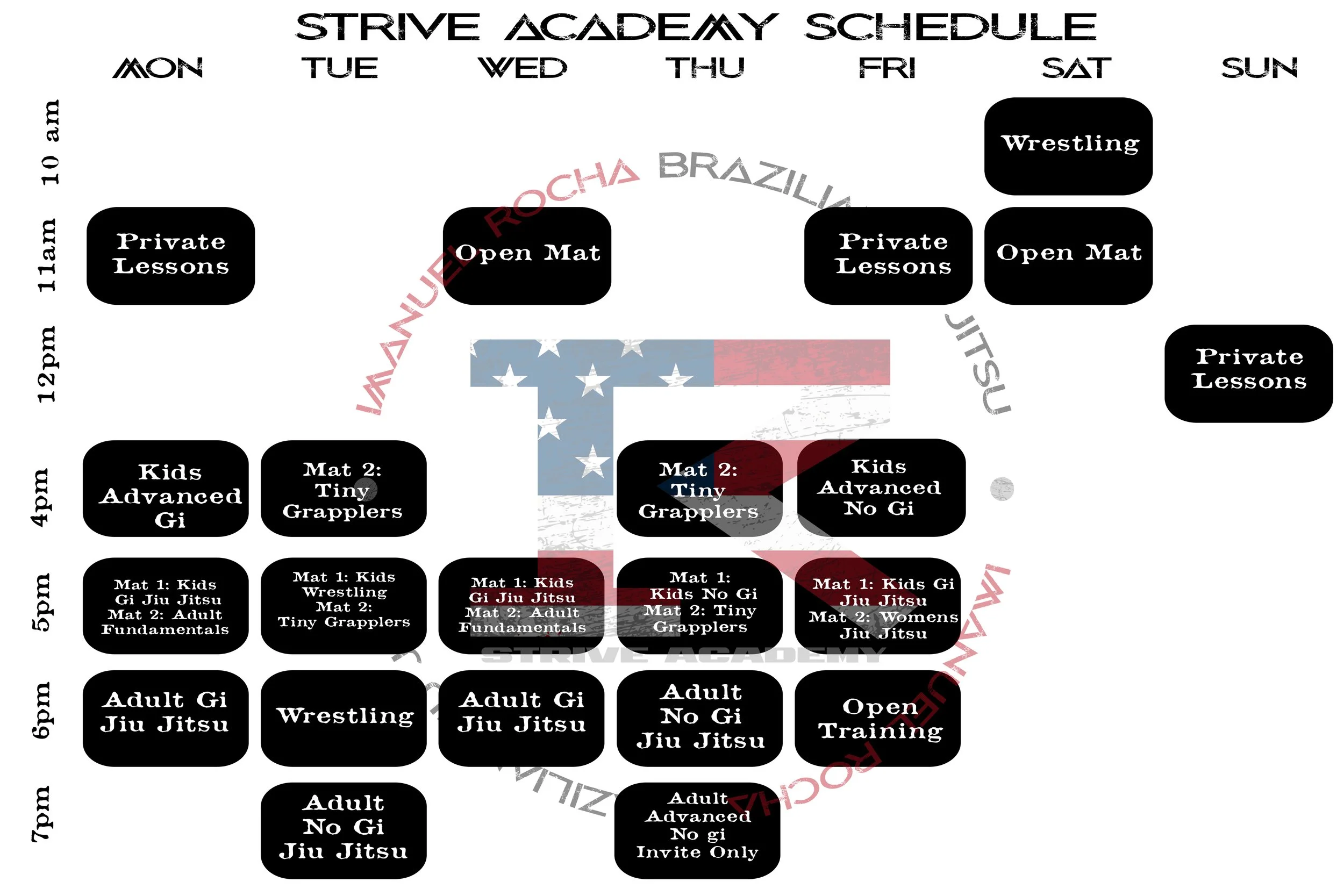 Class schedule — STRIVE ACADEMY