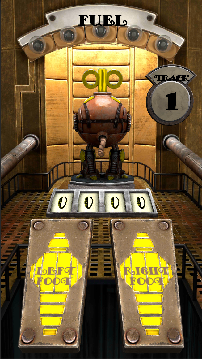  A screenshot of the controller. Players tap the left and right buttons to make their bot run across the map. The faster they tap the faster their bot will run. 