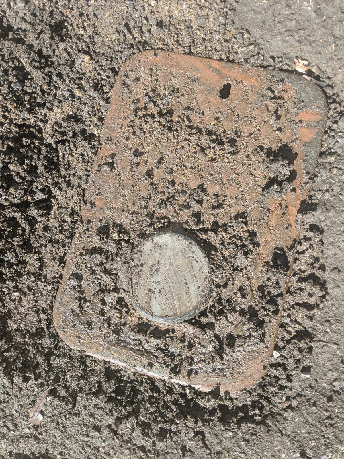 Unburied water meter.