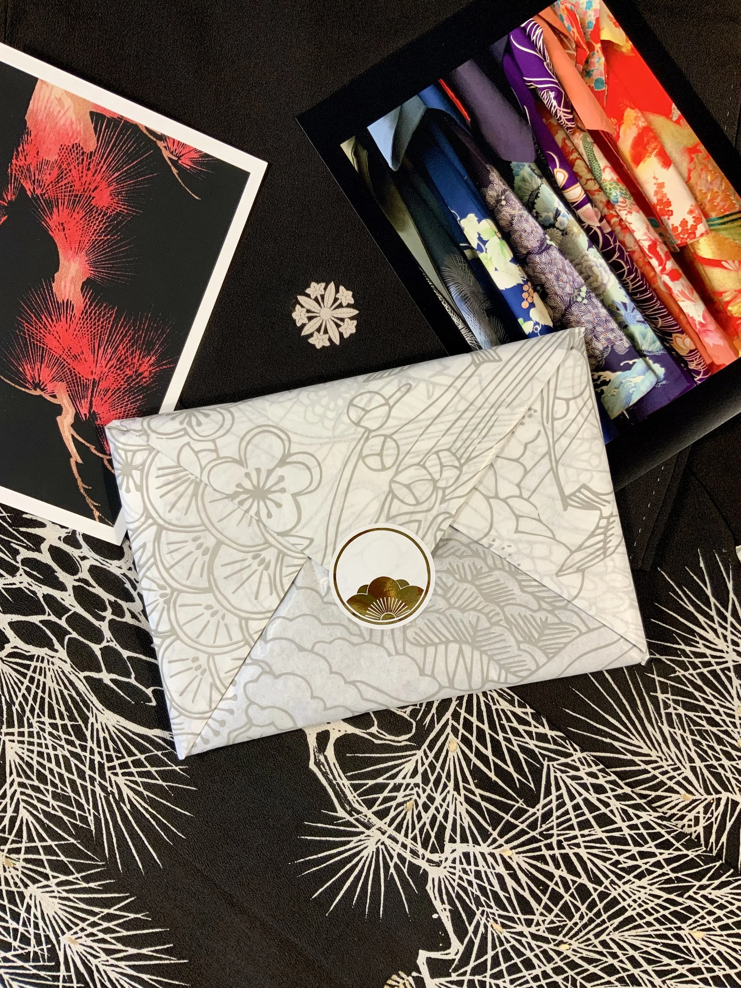 Custom packaging for handmade apparel crafted from vintage Japanese textiles by Kirsty Chivers