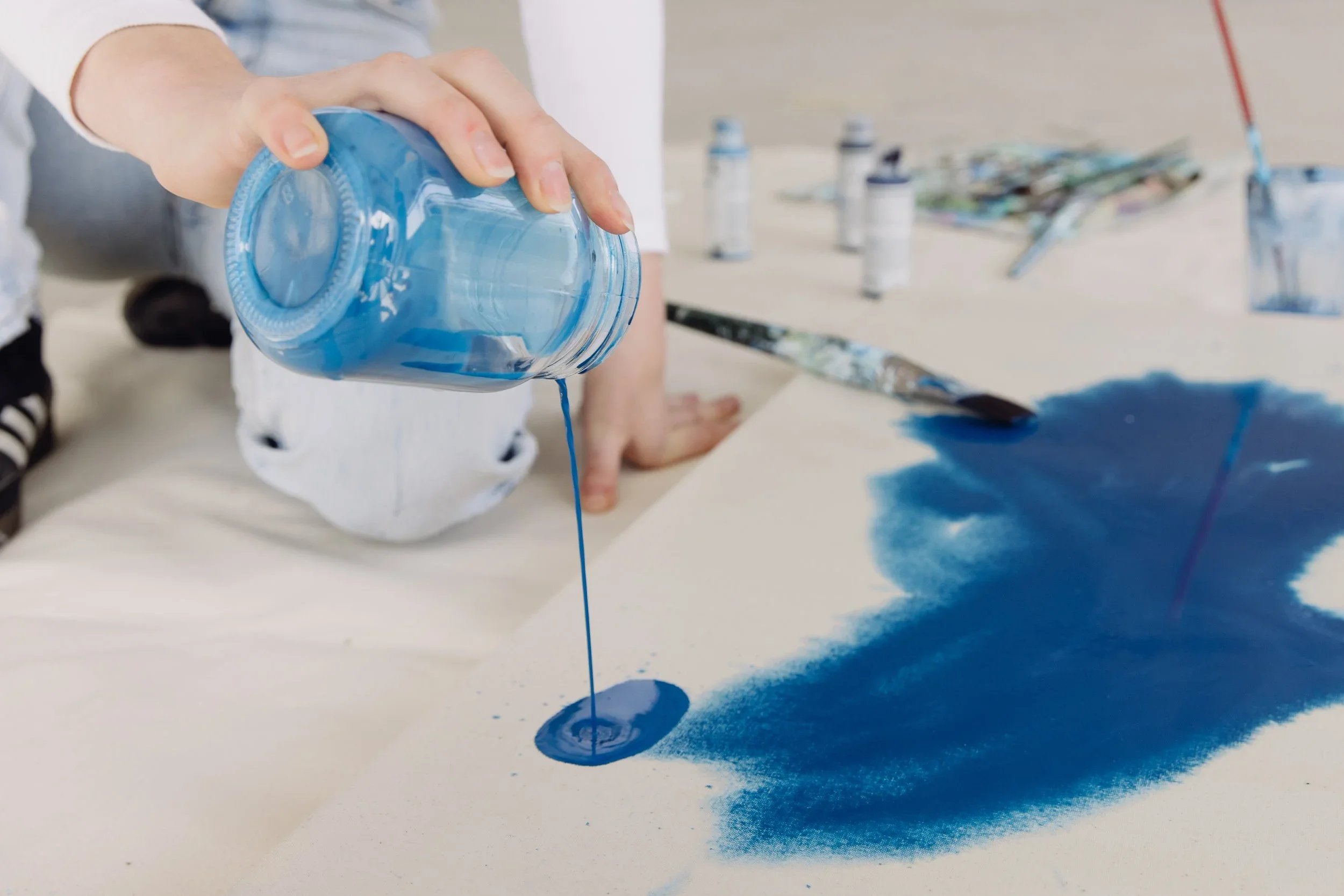 Meg O'Hara art in painting studio