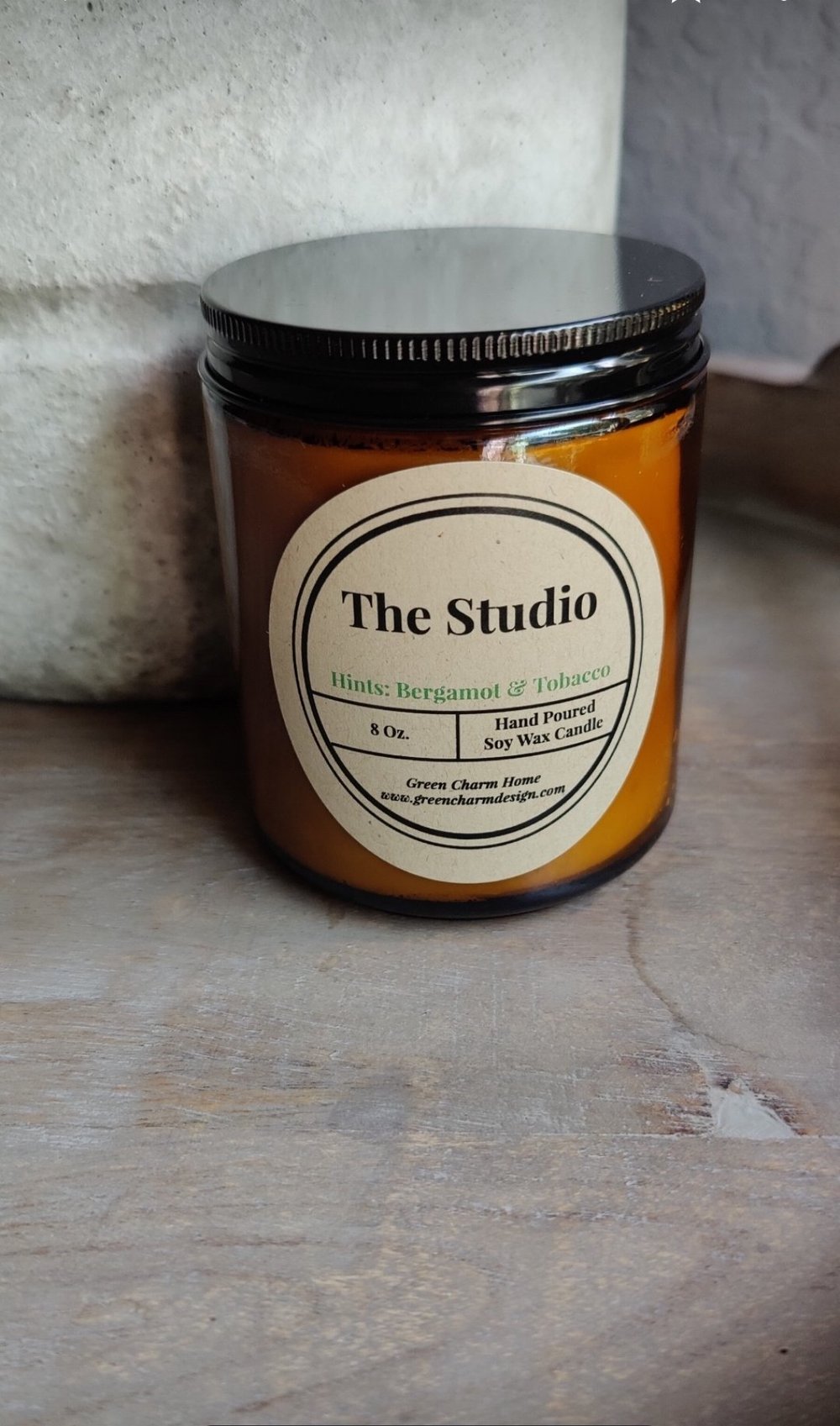 THE STUDIO - Organic soy wax candle - 8 oz. — Green Charm Design, LLC