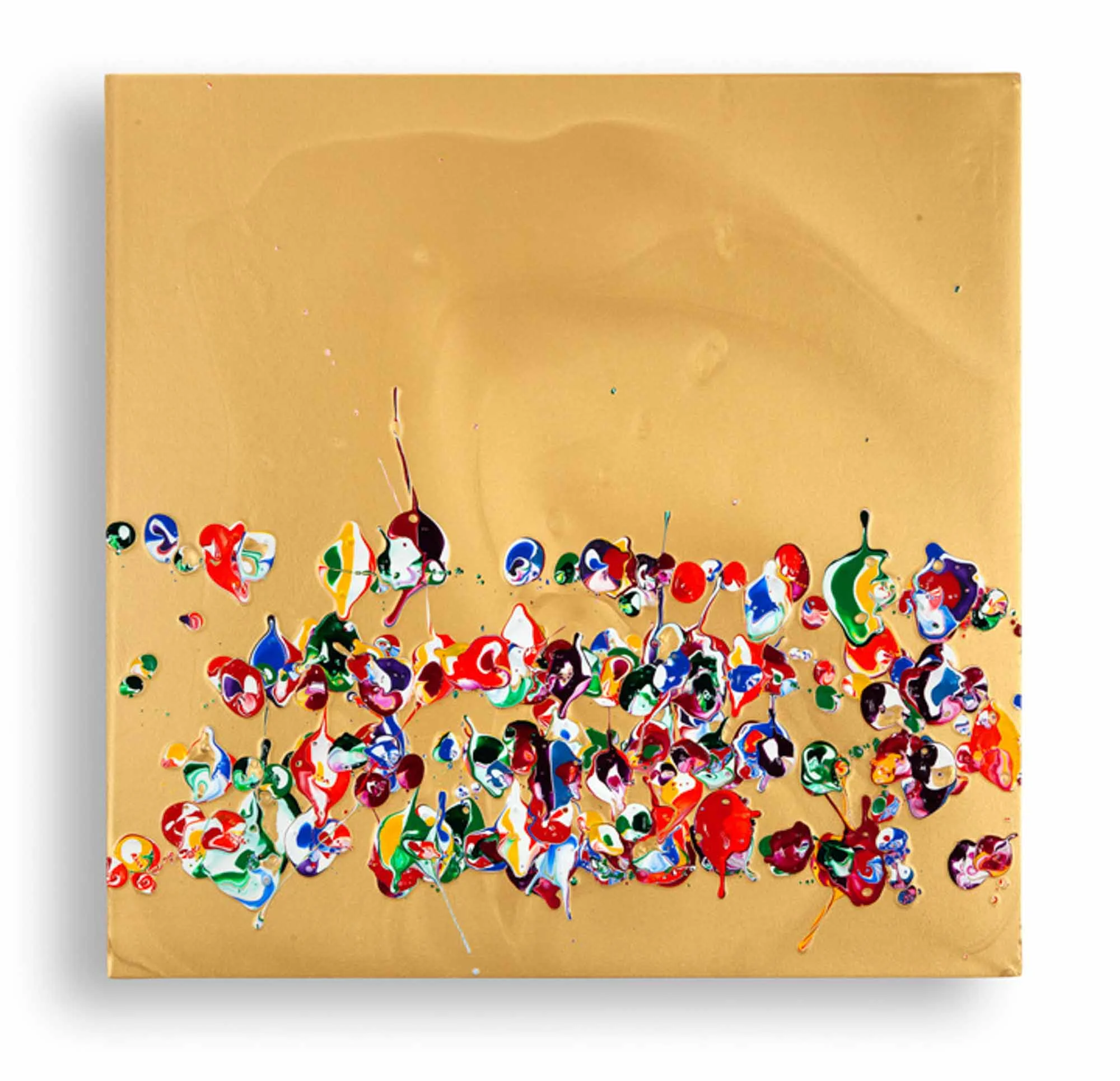 Ed Cohen, The momentous present folding over the future like a wave overtaking a grain of sand, 2017, Fluid acrylic on canvas, 18" x 18"