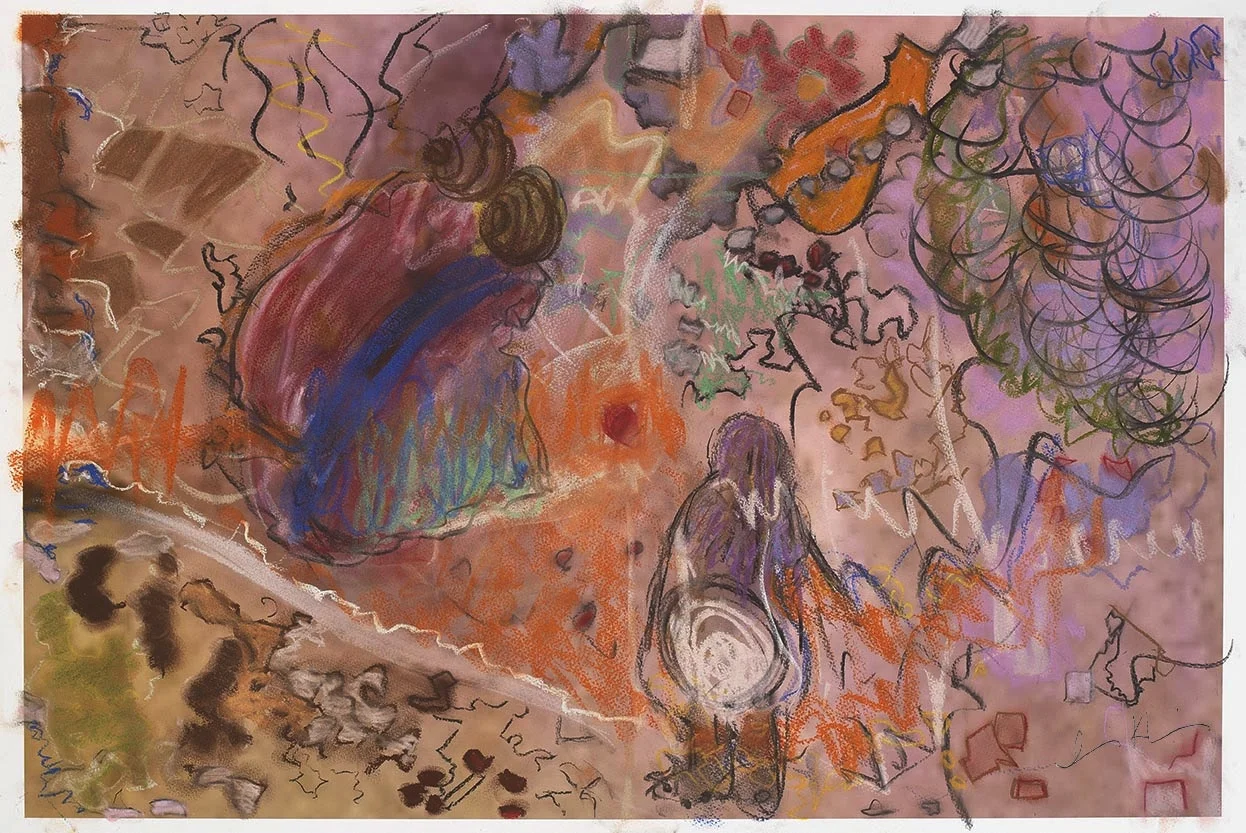 Iris Klein © EXPECTATION Chalk Pastel on Archived Brown Paper 20"x30" 2017