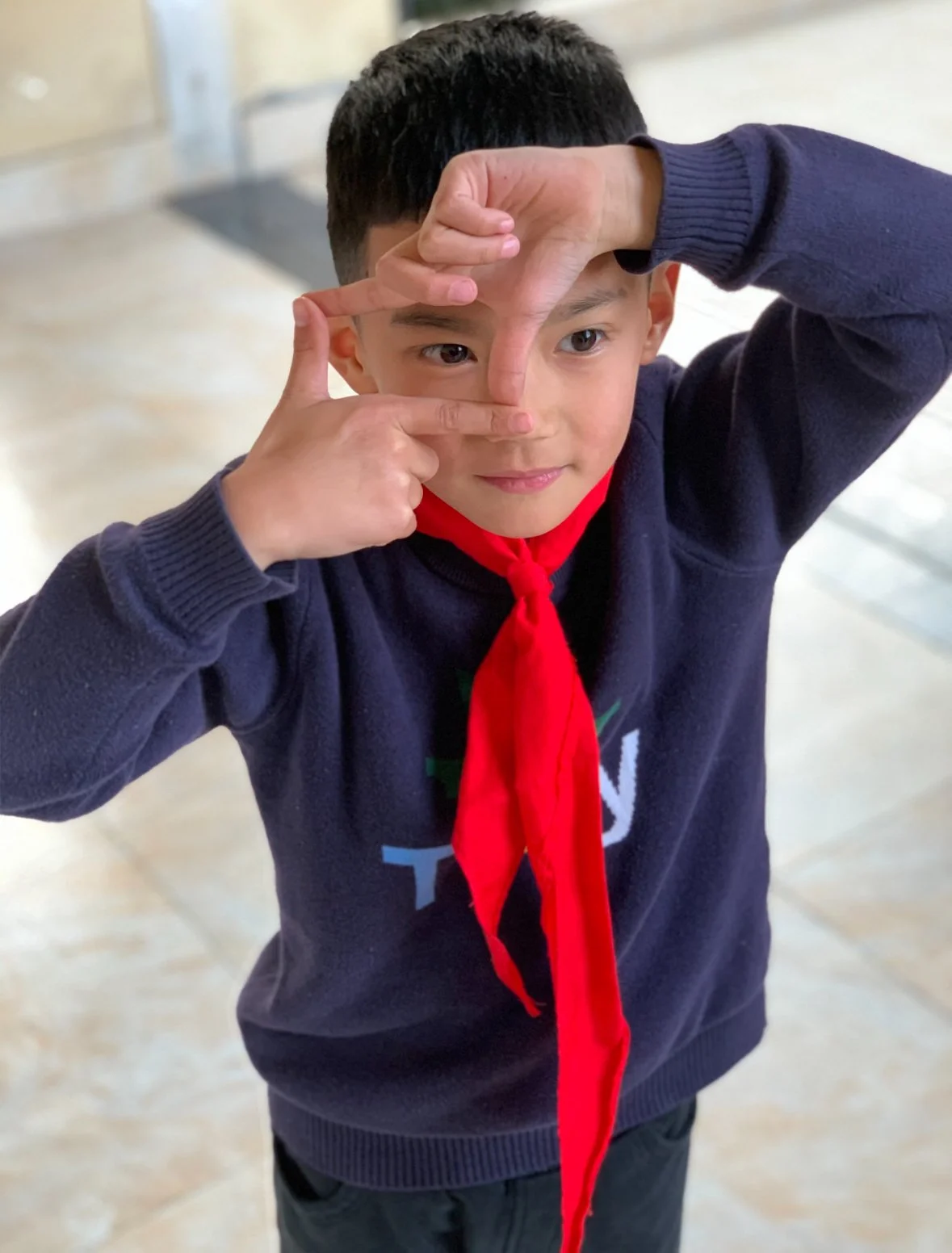 Boy with Red Scarf. Chendu, China