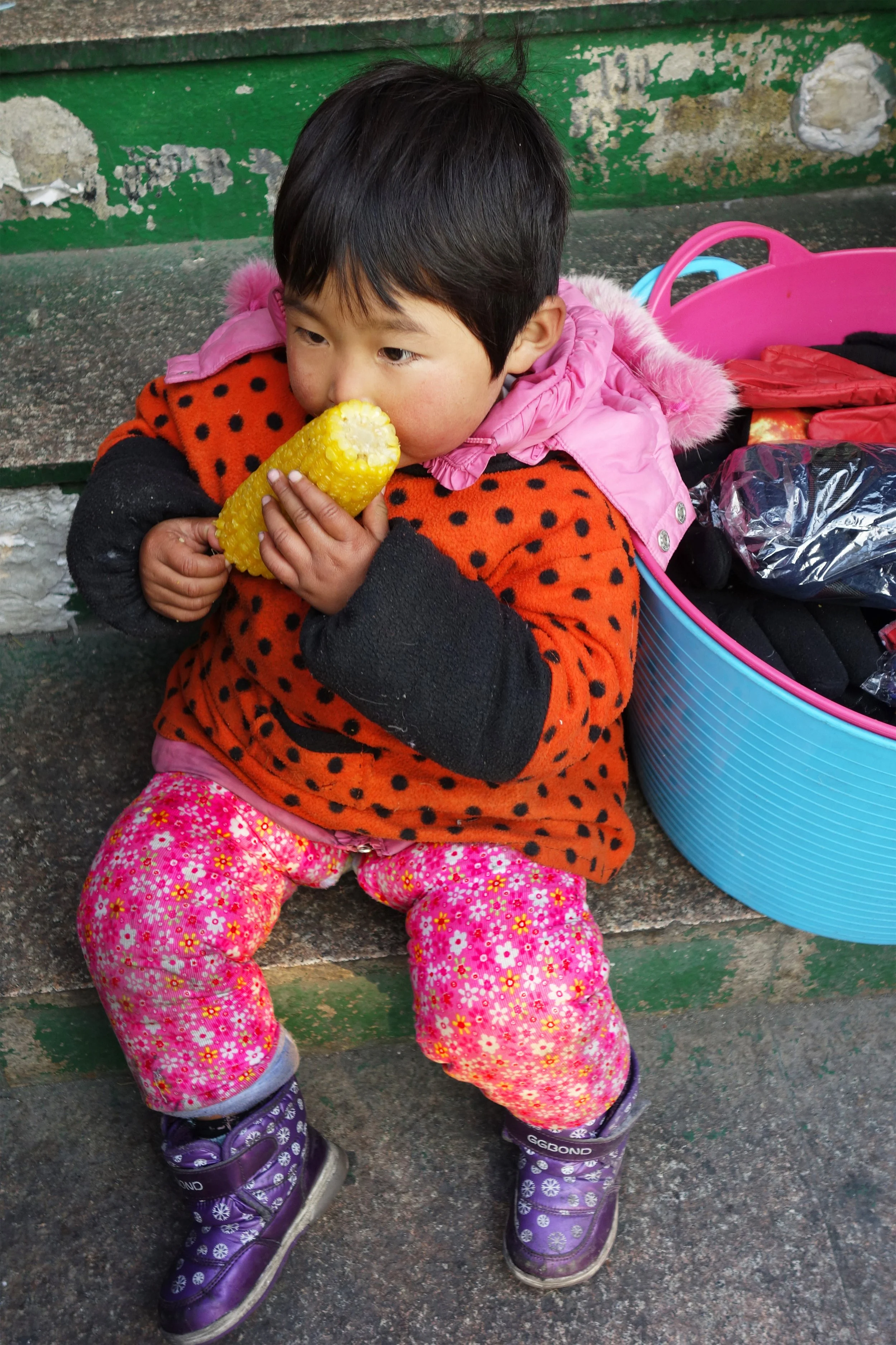 Boy Eats Corn, Chendu, China