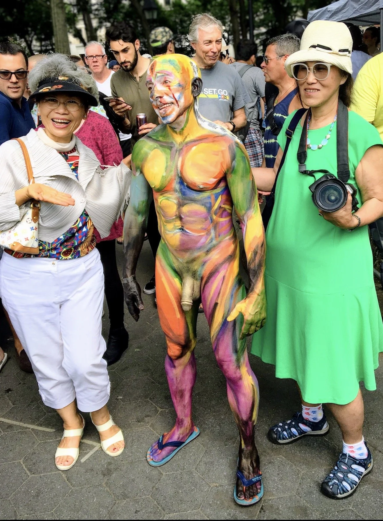 Painted Man in Crowd