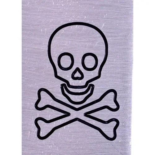 engraved firefighter wedge with skull and crossbones design engraving