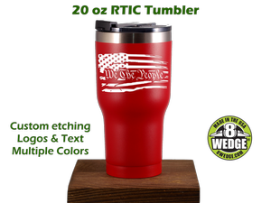 Custom Black 20oz RTIC Tumbler, Custom Branded Tumblers