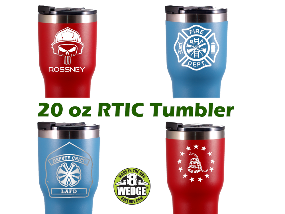 20oz laser engraved RTIC tumbler