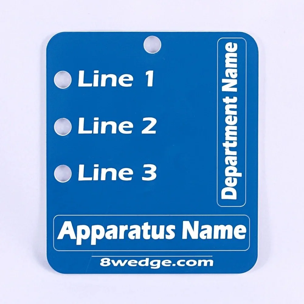 Fire apparatus accountability board with line assignments for tracking crew positions during fireground operations