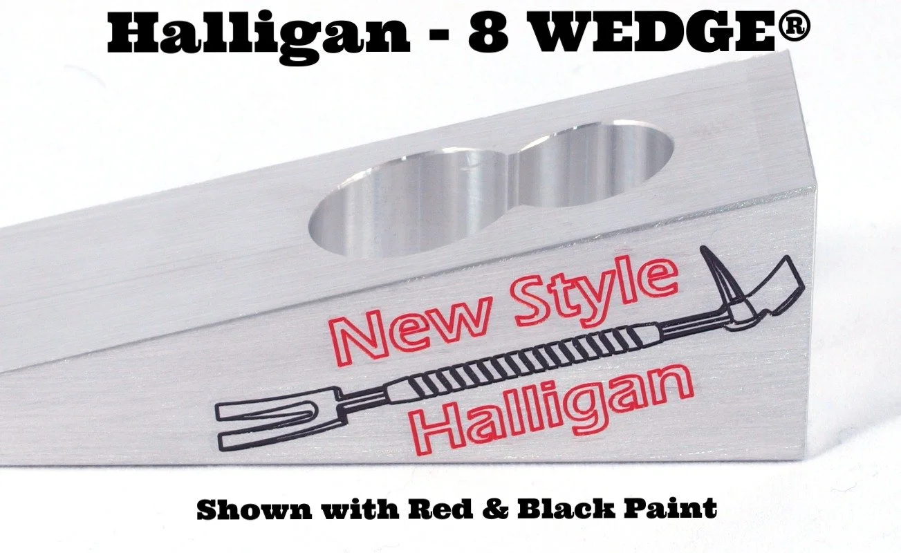 engraved 8 wedge with halligan tool design and custom firefighter engraving