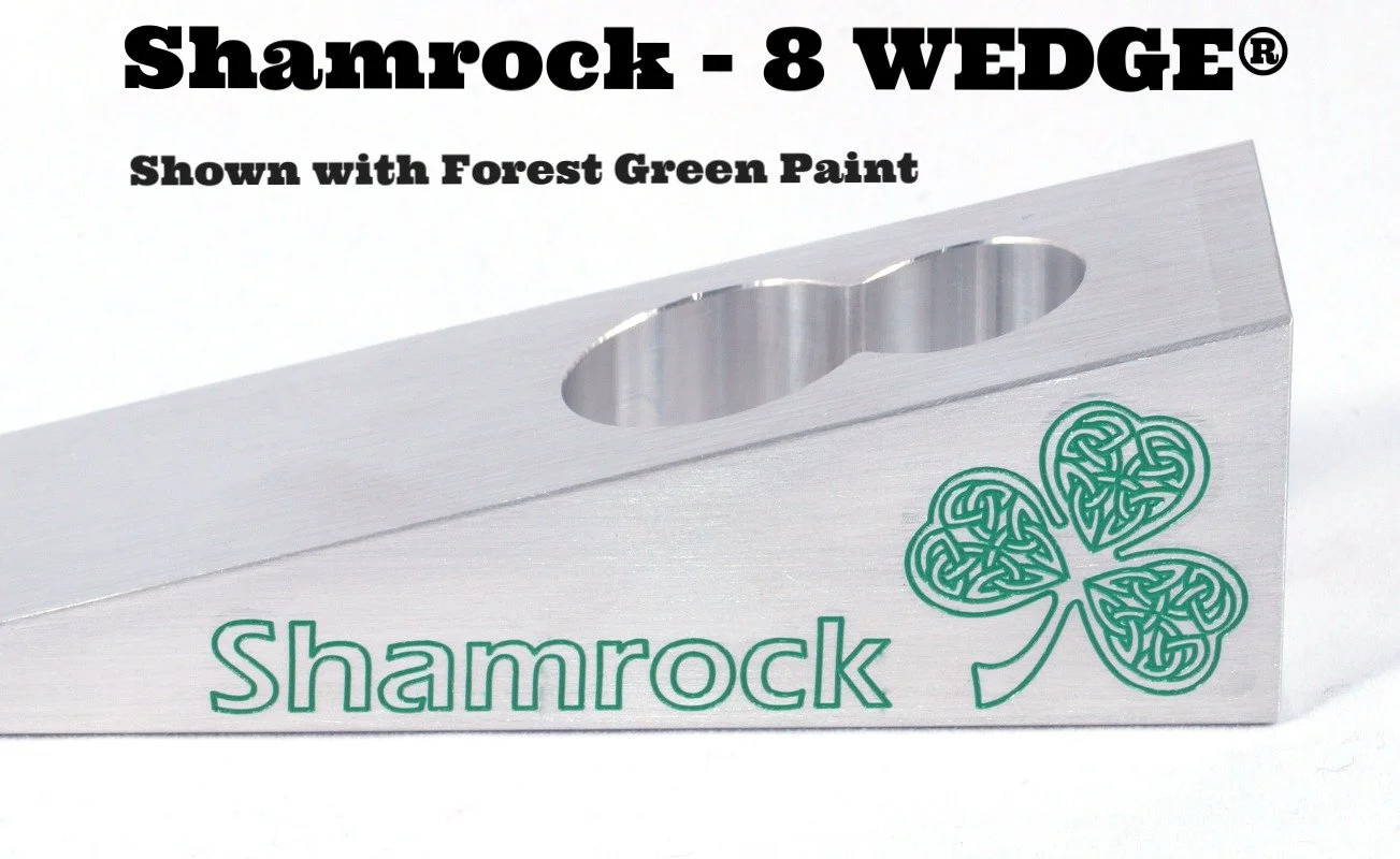 engraved 8 wedge with shamrock firefighter design engraving