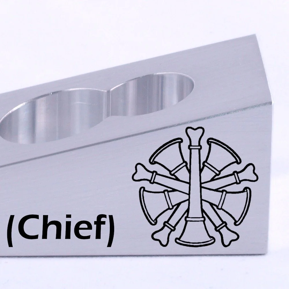engraved 8 wedge with maltese cross firefighter chief design engraving