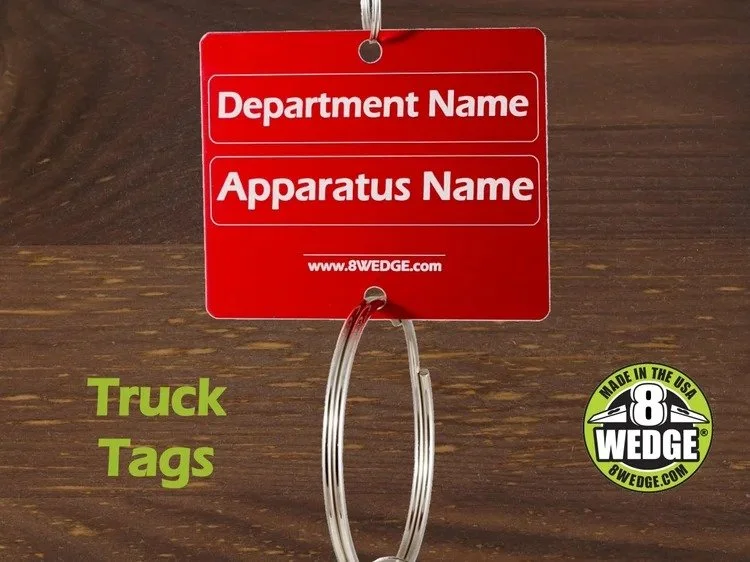 Firefighter truck tags for apparatus identification and accountability system use